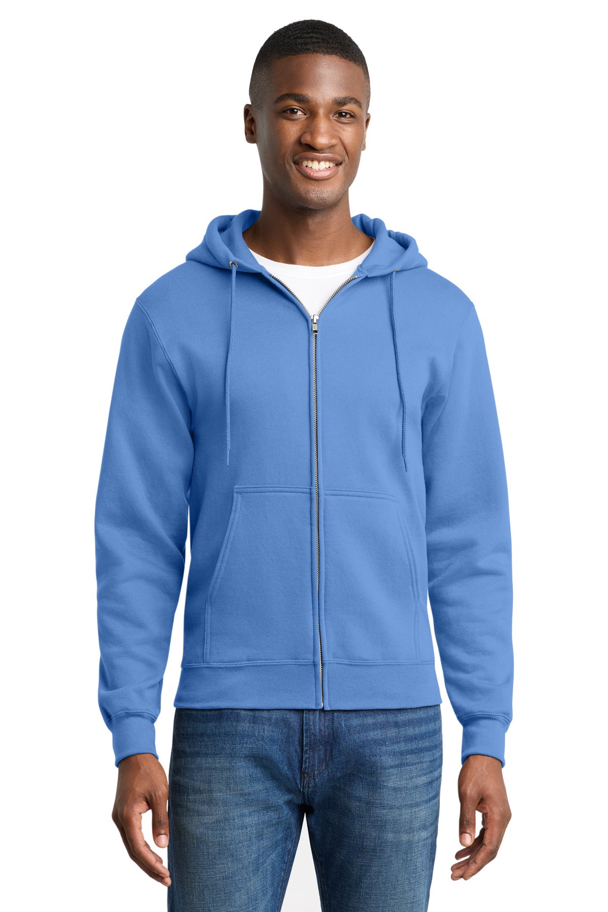 Custom Embroidery or DTF Print - Port & Co ™ Core Fleece Full-Zip Hooded Sweatshirt. PC78ZH
