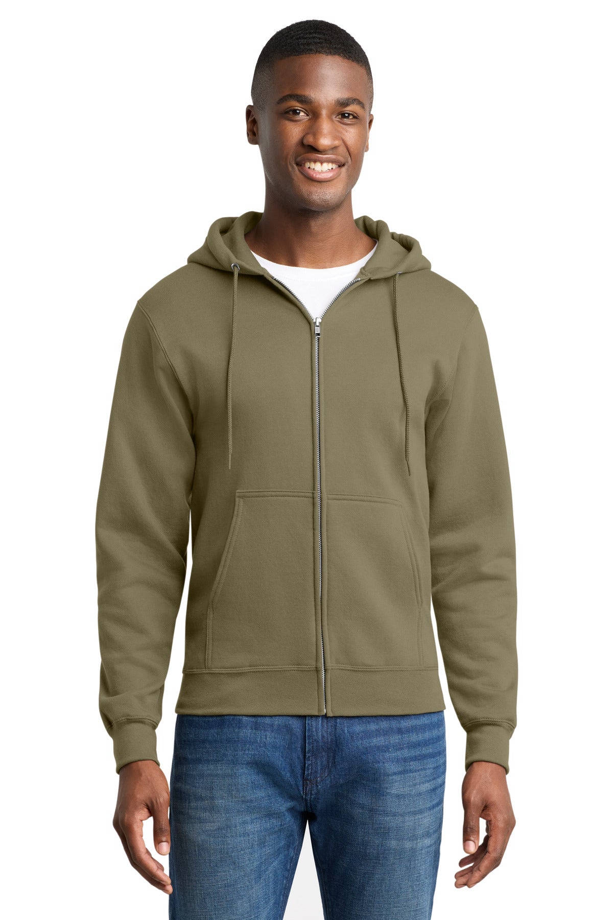 Custom Embroidery or DTF Print - Port & Co ™ Core Fleece Full-Zip Hooded Sweatshirt. PC78ZH