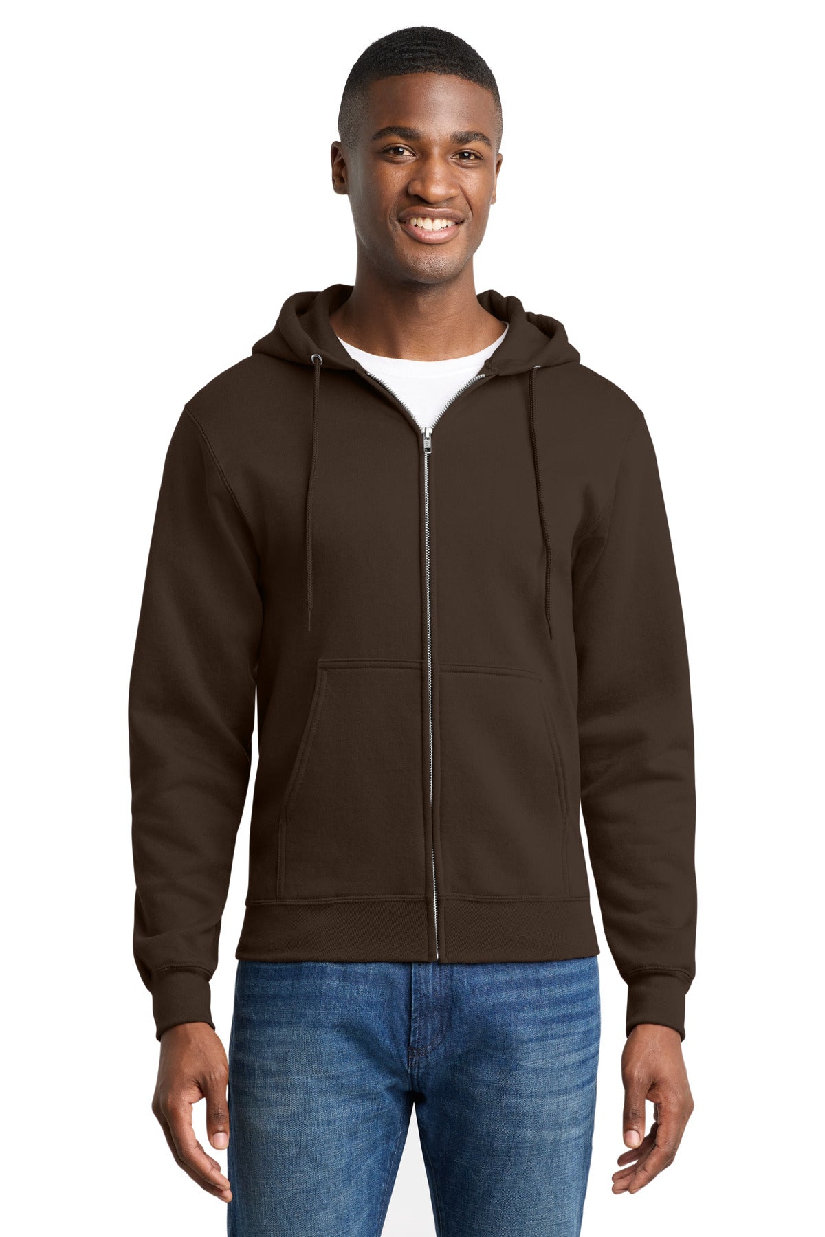 Custom Embroidery or DTF Print - Port & Co ™ Core Fleece Full-Zip Hooded Sweatshirt. PC78ZH