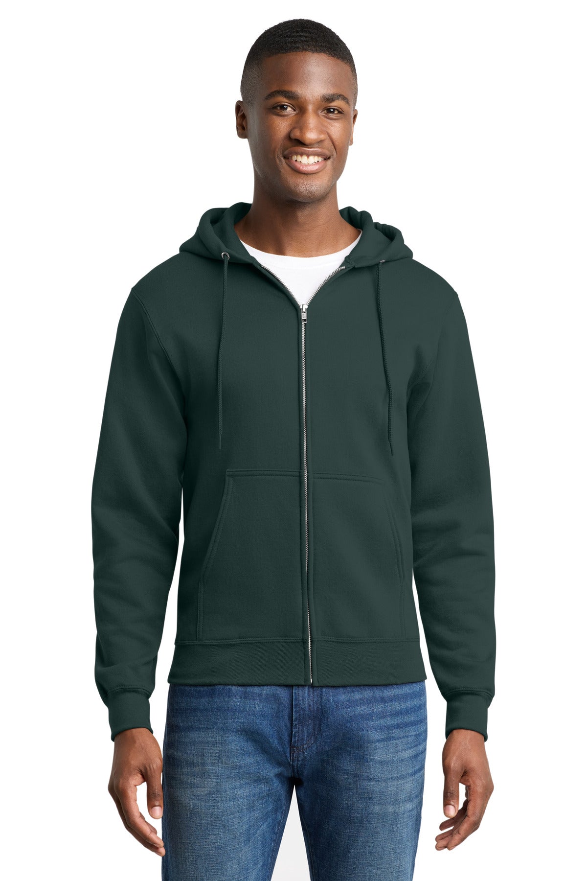 Custom Embroidered or DTF Print on Port & Co ™ Core Fleece Full-Zip Hooded Sweatshirt. PC78ZH