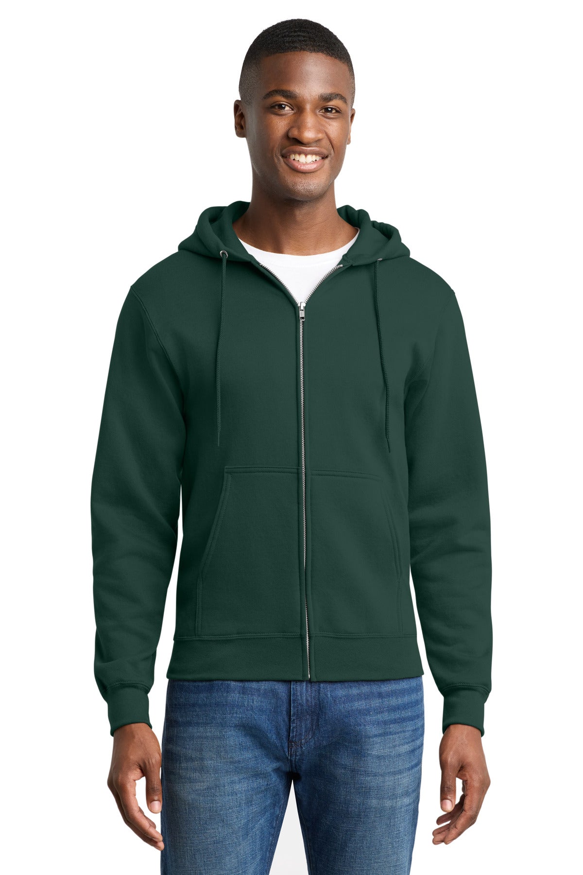 Custom Embroidery or DTF Print - Port & Co ™ Core Fleece Full-Zip Hooded Sweatshirt. PC78ZH