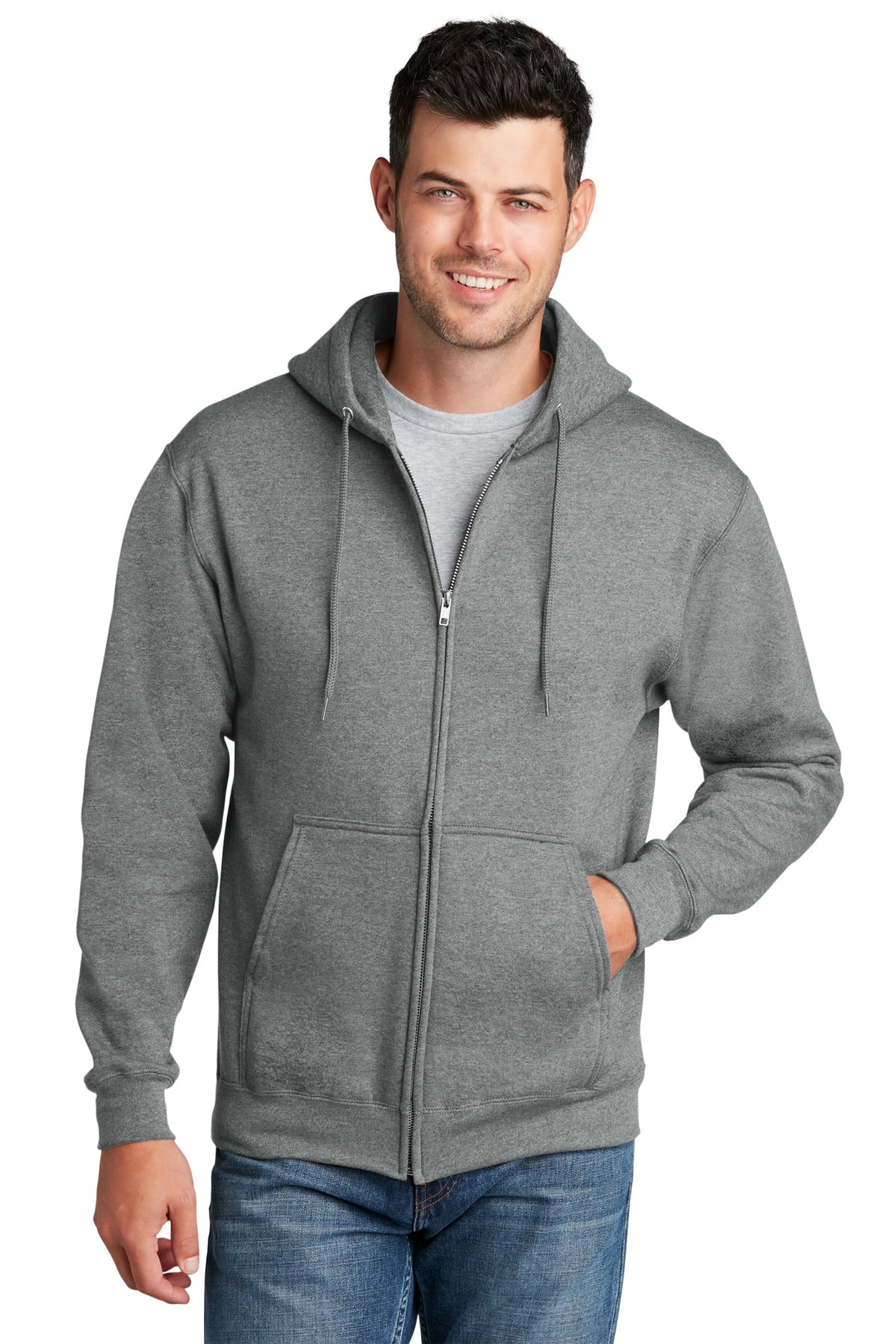 Custom Embroidered - Port & Company® - Core Fleece Full-Zip Hooded Sweatshirt. PC78ZH