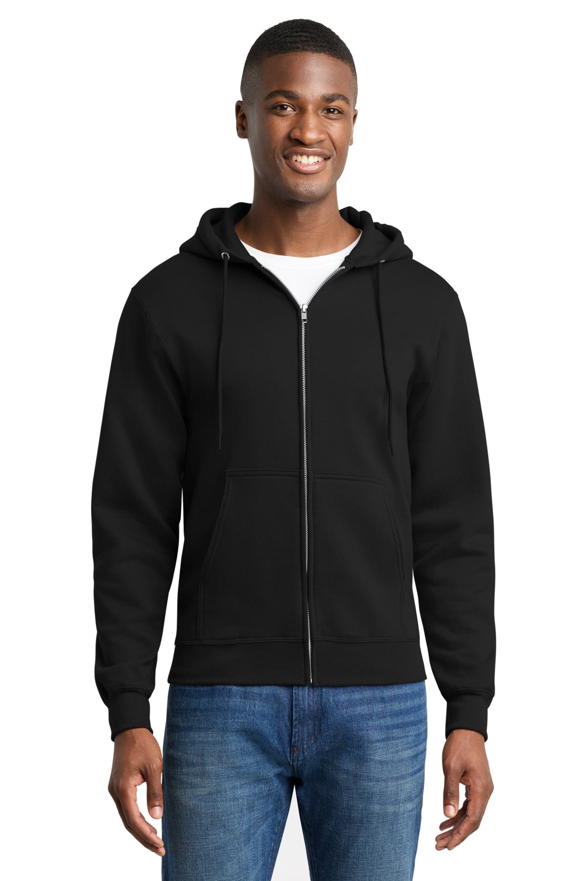 Custom Embroidery or DTF Print - Port & Co ™ Core Fleece Full-Zip Hooded Sweatshirt. PC78ZH