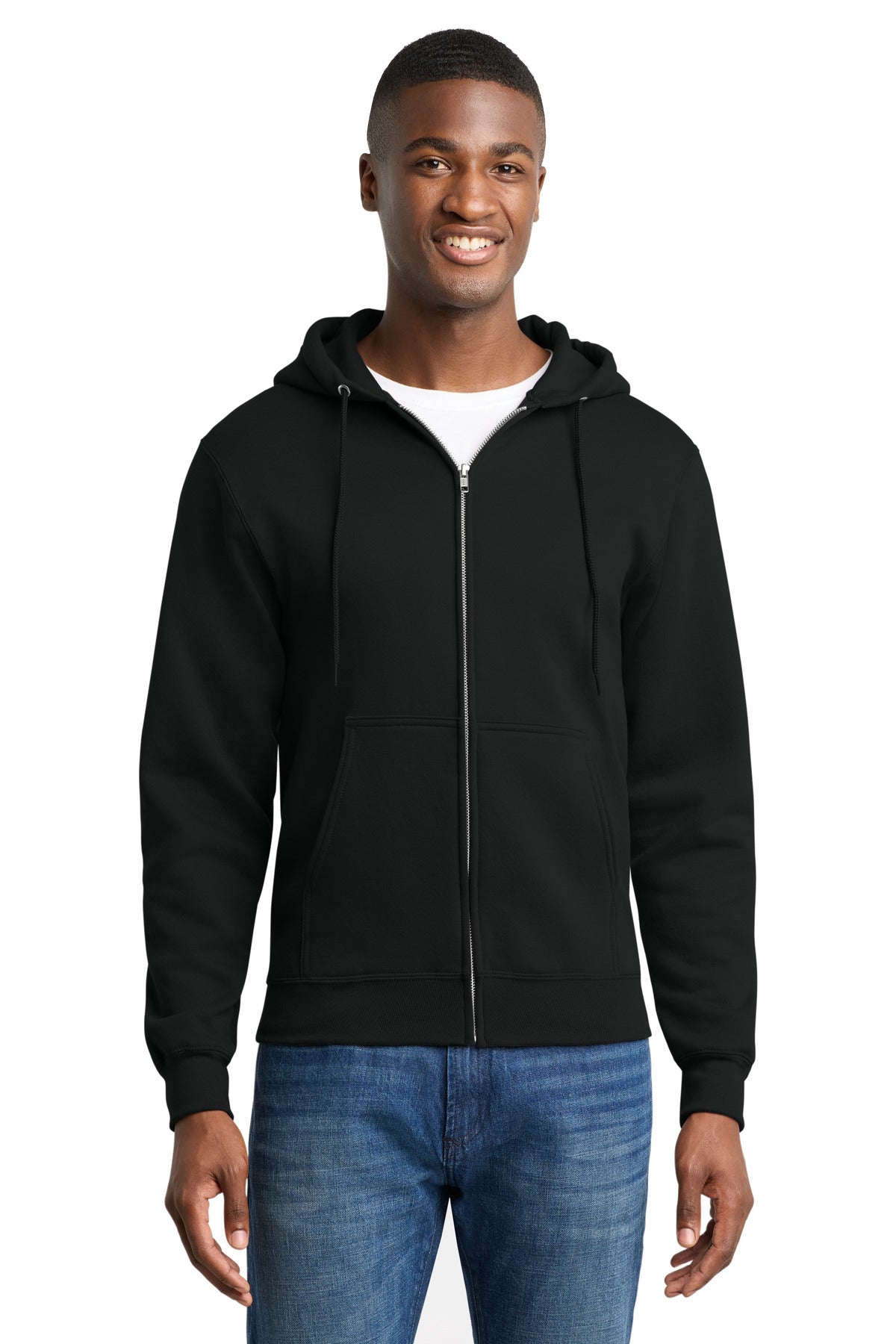 Custom Embroidery or DTF Print - Port & Co ™ Core Fleece Full-Zip Hooded Sweatshirt. PC78ZH