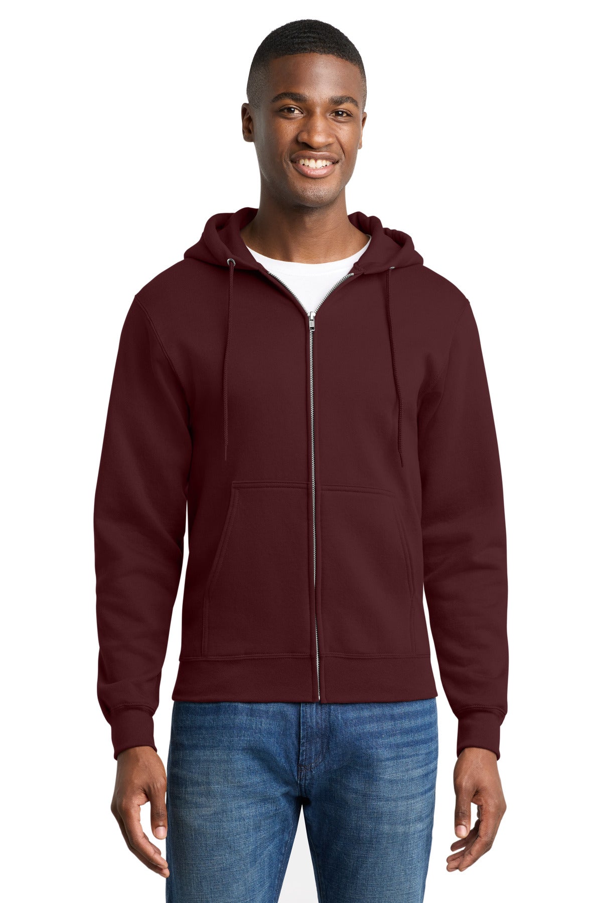 Custom Embroidery or DTF Print - Port & Co ™ Core Fleece Full-Zip Hooded Sweatshirt. PC78ZH