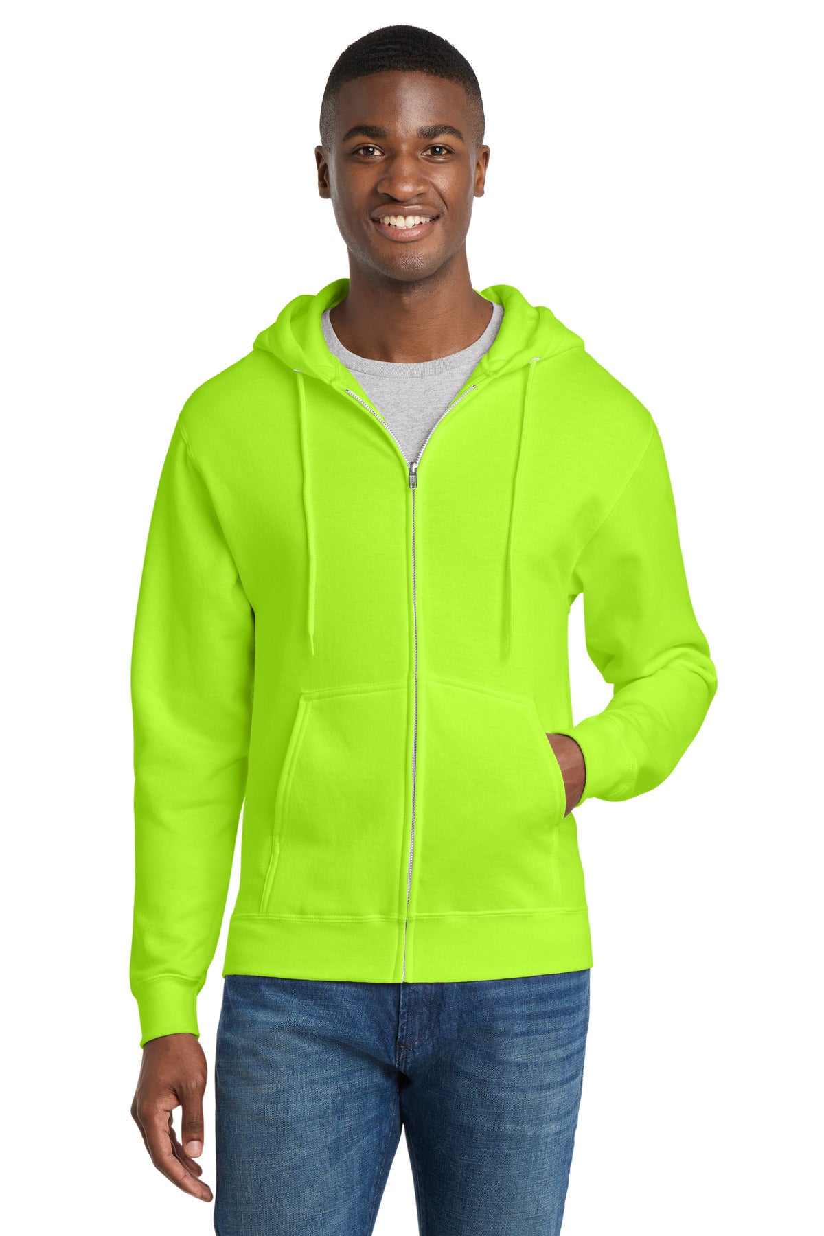 Custom Embroidery or DTF Print - Port & Co ™ Core Fleece Full-Zip Hooded Sweatshirt. PC78ZH