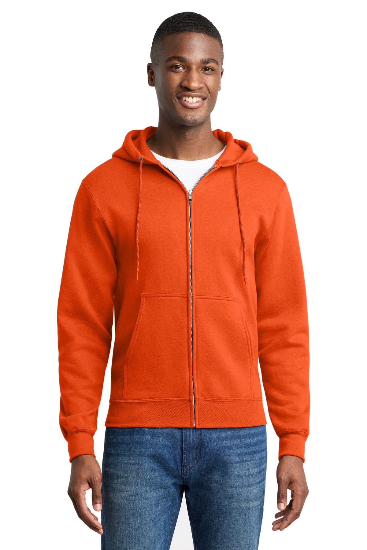 Custom Embroidery or DTF Print - Port & Co ™ Core Fleece Full-Zip Hooded Sweatshirt. PC78ZH