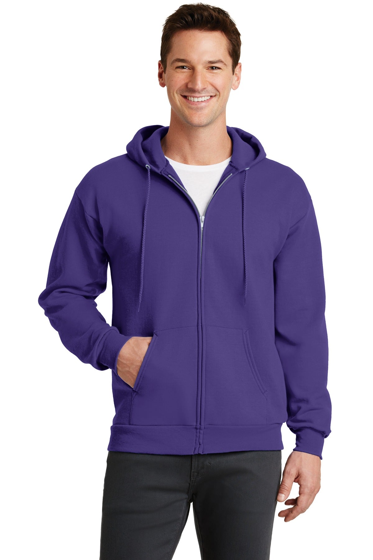 Custom Embroidered - Port & Company® - Core Fleece Full-Zip Hooded Sweatshirt. PC78ZH