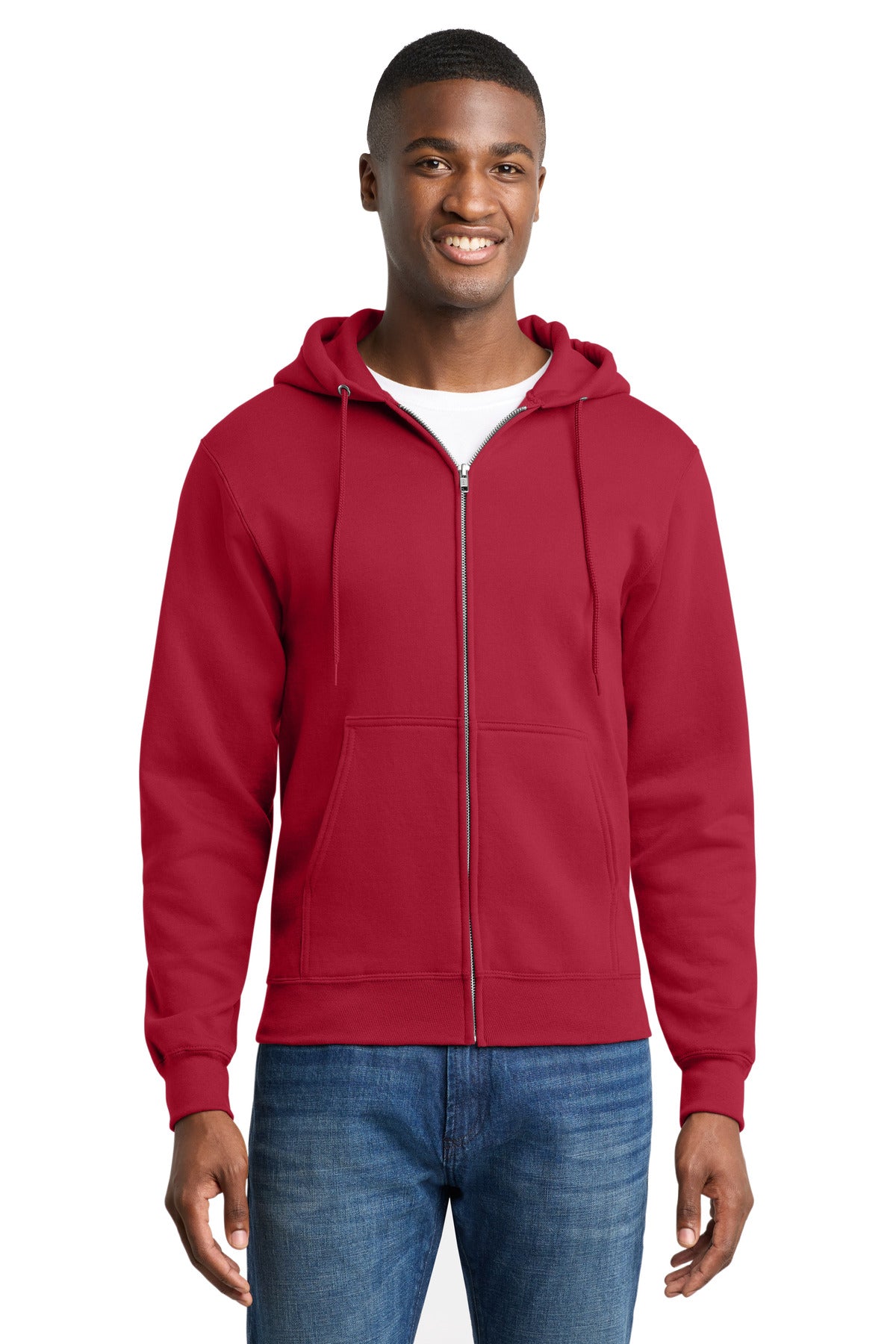 Custom Embroidered or DTF Print on Port & Co ™ Core Fleece Full-Zip Hooded Sweatshirt. PC78ZH