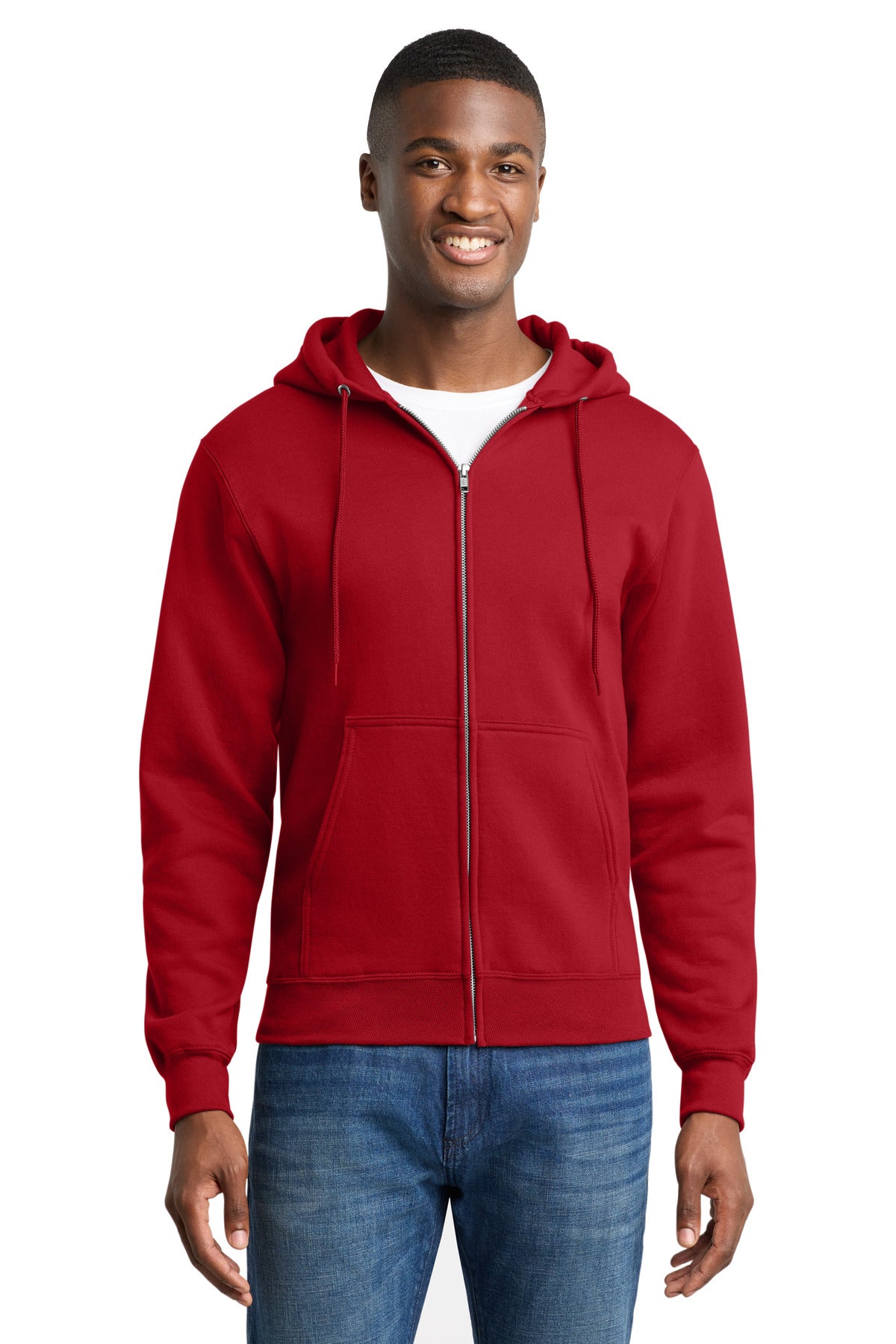 Custom Embroidery or DTF Print - Port & Co ™ Core Fleece Full-Zip Hooded Sweatshirt. PC78ZH