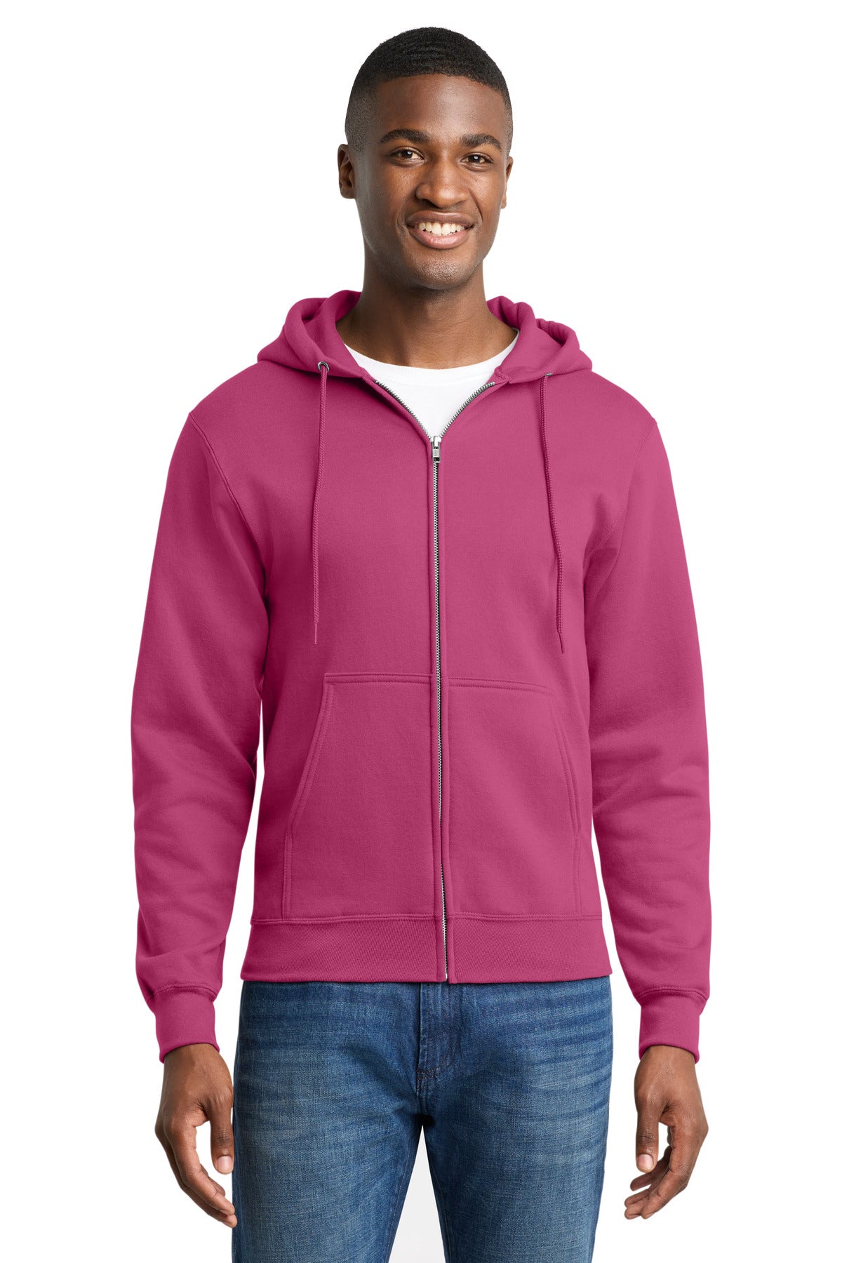 Custom Embroidery or DTF Print - Port & Co ™ Core Fleece Full-Zip Hooded Sweatshirt. PC78ZH