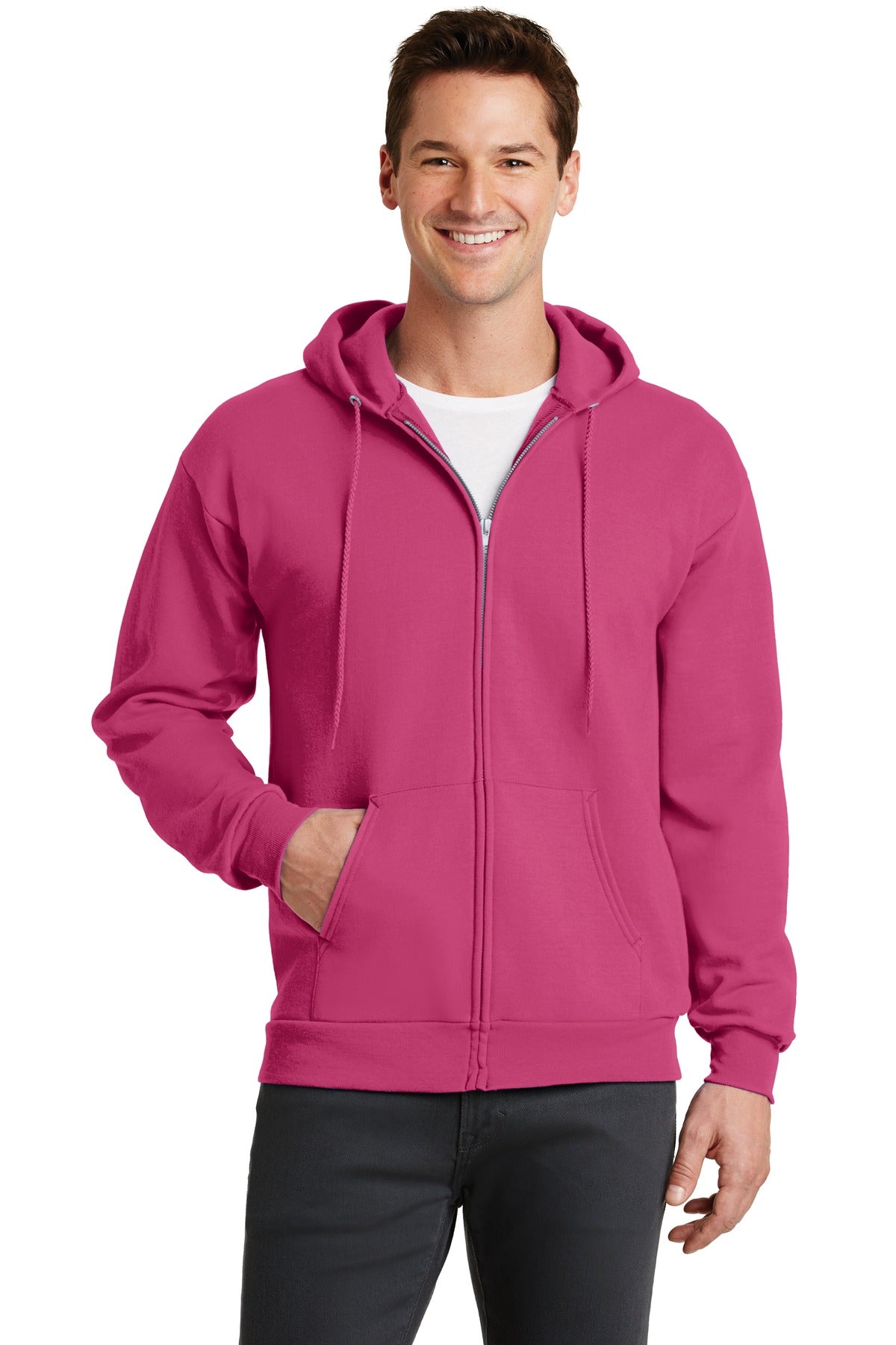 Custom Embroidered - Port & Company® - Core Fleece Full-Zip Hooded Sweatshirt. PC78ZH