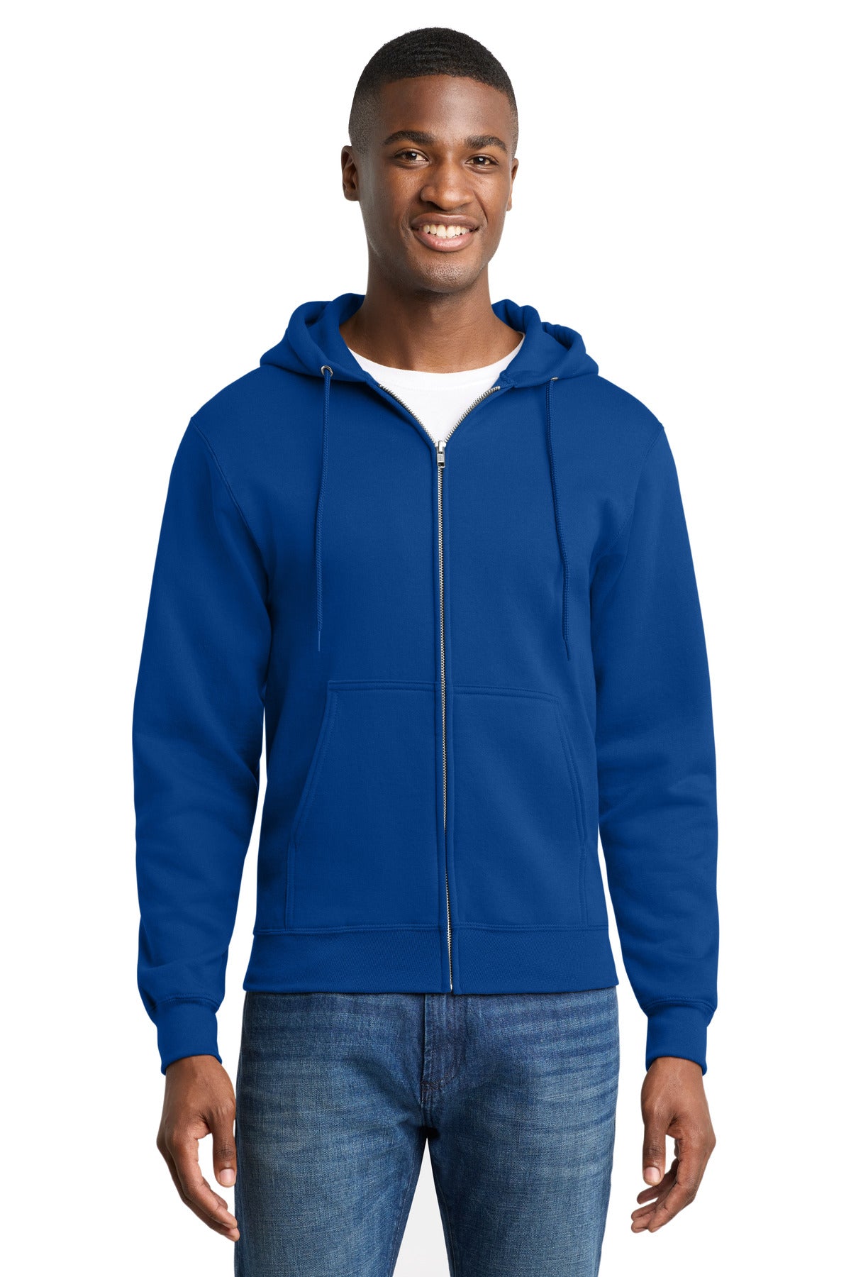 Custom Embroidered or DTF Print on Port & Co ™ Core Fleece Full-Zip Hooded Sweatshirt. PC78ZH