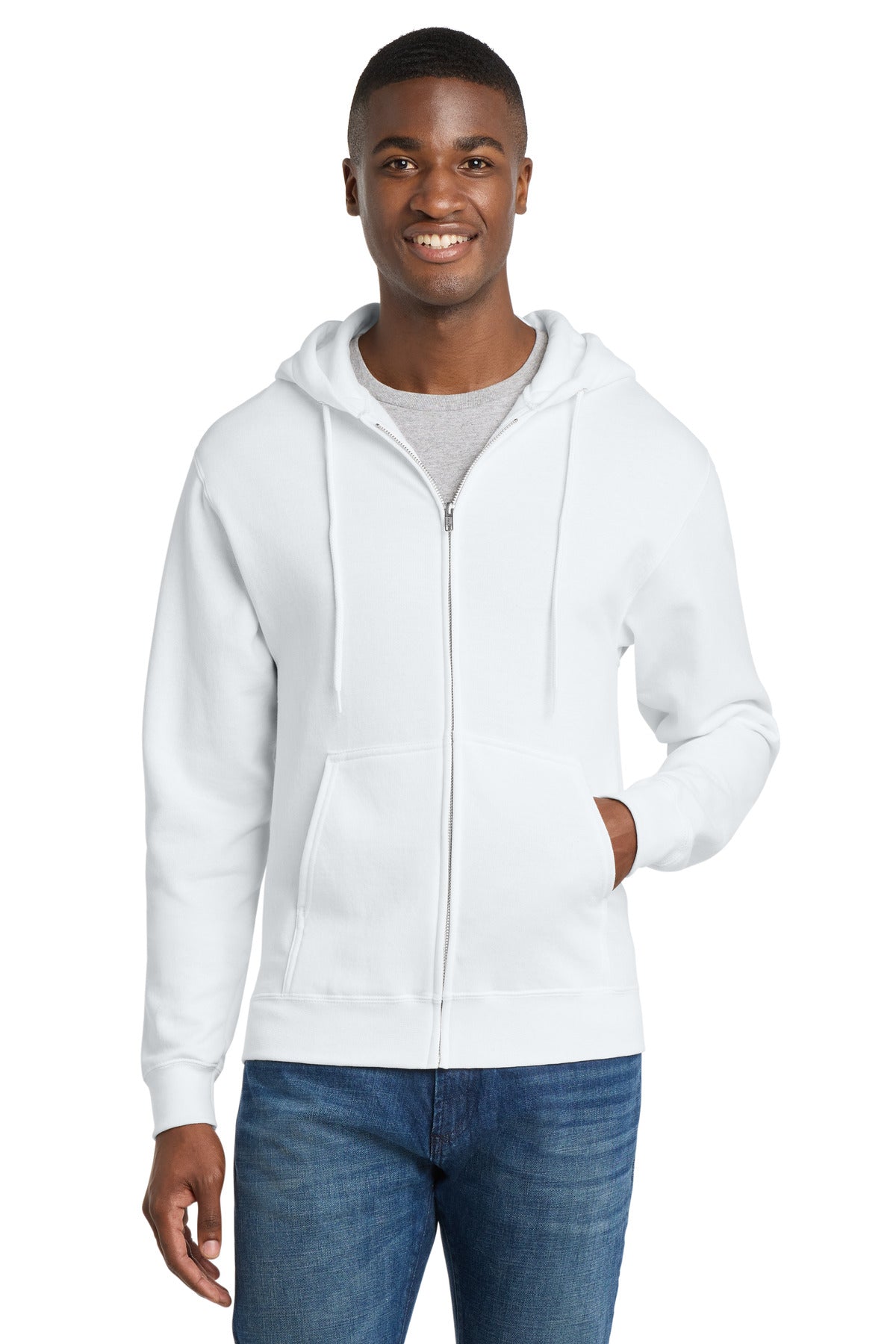 Custom Embroidery or DTF Print - Port & Co ™ Core Fleece Full-Zip Hooded Sweatshirt. PC78ZH