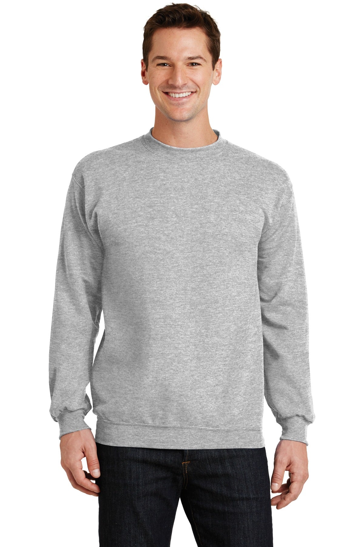 Custom Embroidery or DTF Print on Port & Co™ Core Fleece Crewneck Sweatshirt. PC78