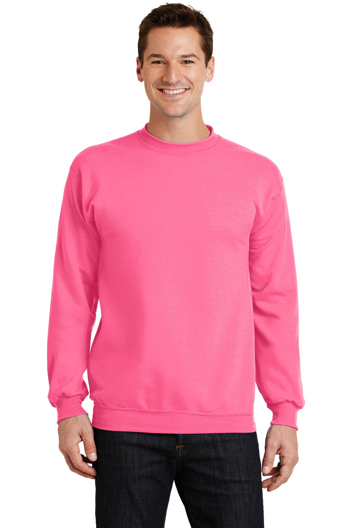 Custom Embroidery or DTF Print on Port & Co™ Core Fleece Crewneck Sweatshirt. PC78