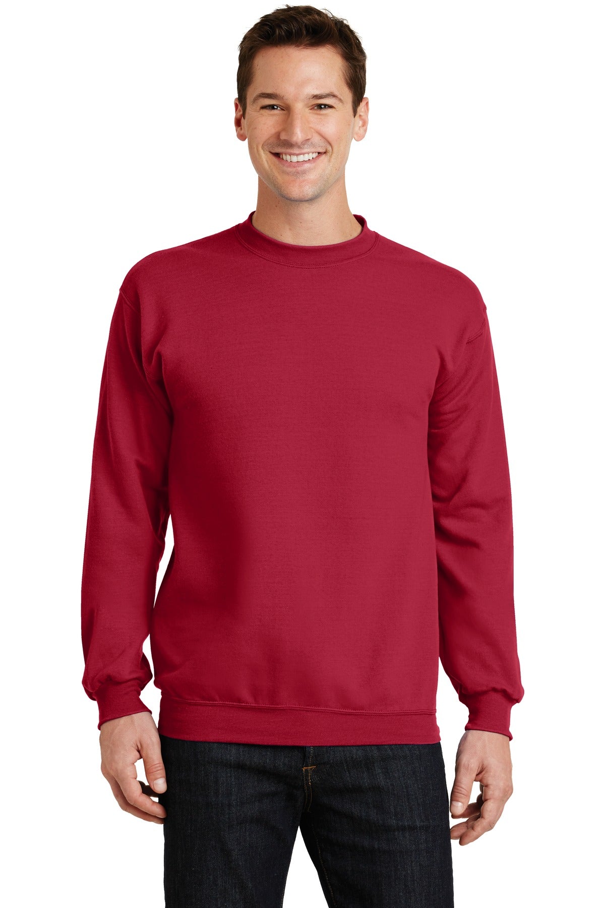 Custom Embroidery or DTF Print on Port & Co™ Core Fleece Crewneck Sweatshirt. PC78