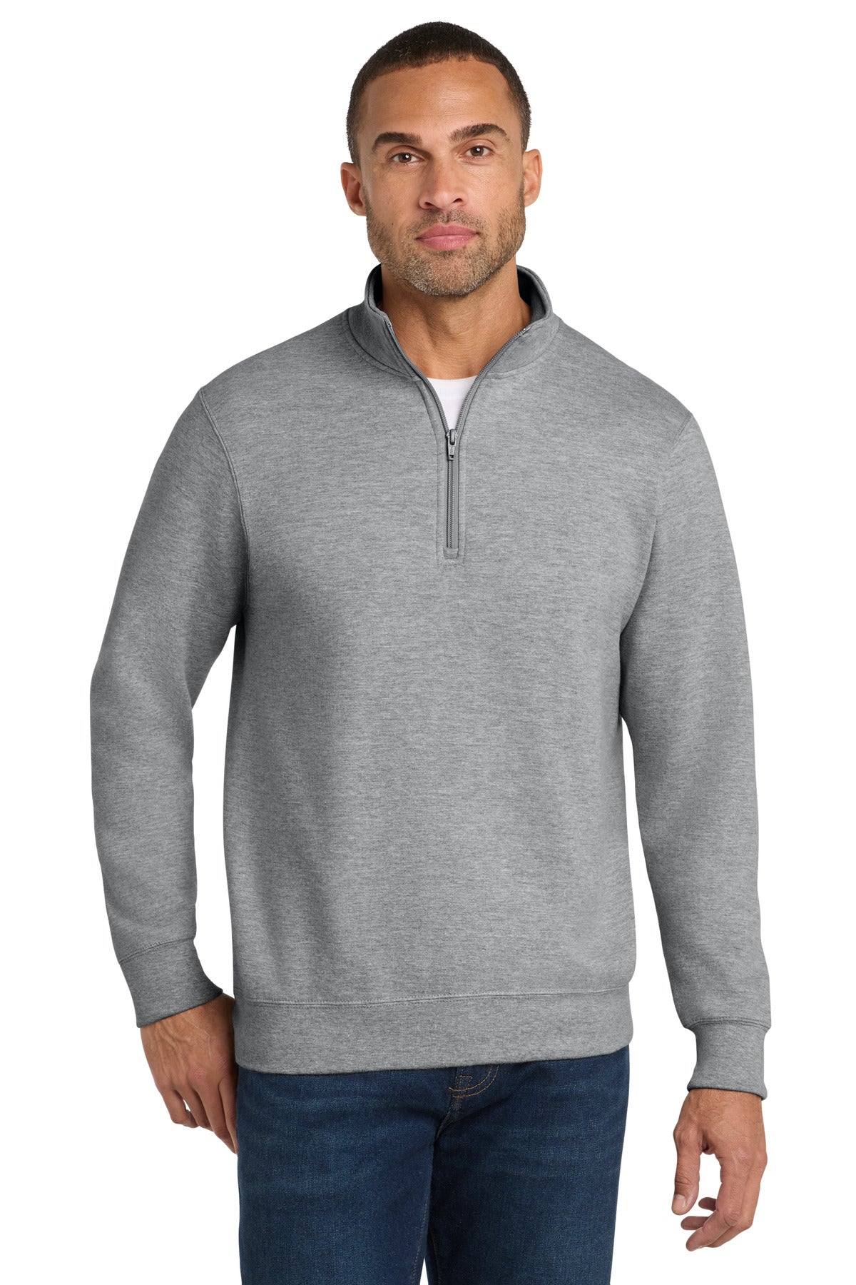 Custom Embroidered or DTF Print on Port & Co ™ Fan Favorite Fleece 1/4-Zip Pullover Sweatshirt. PC850Q