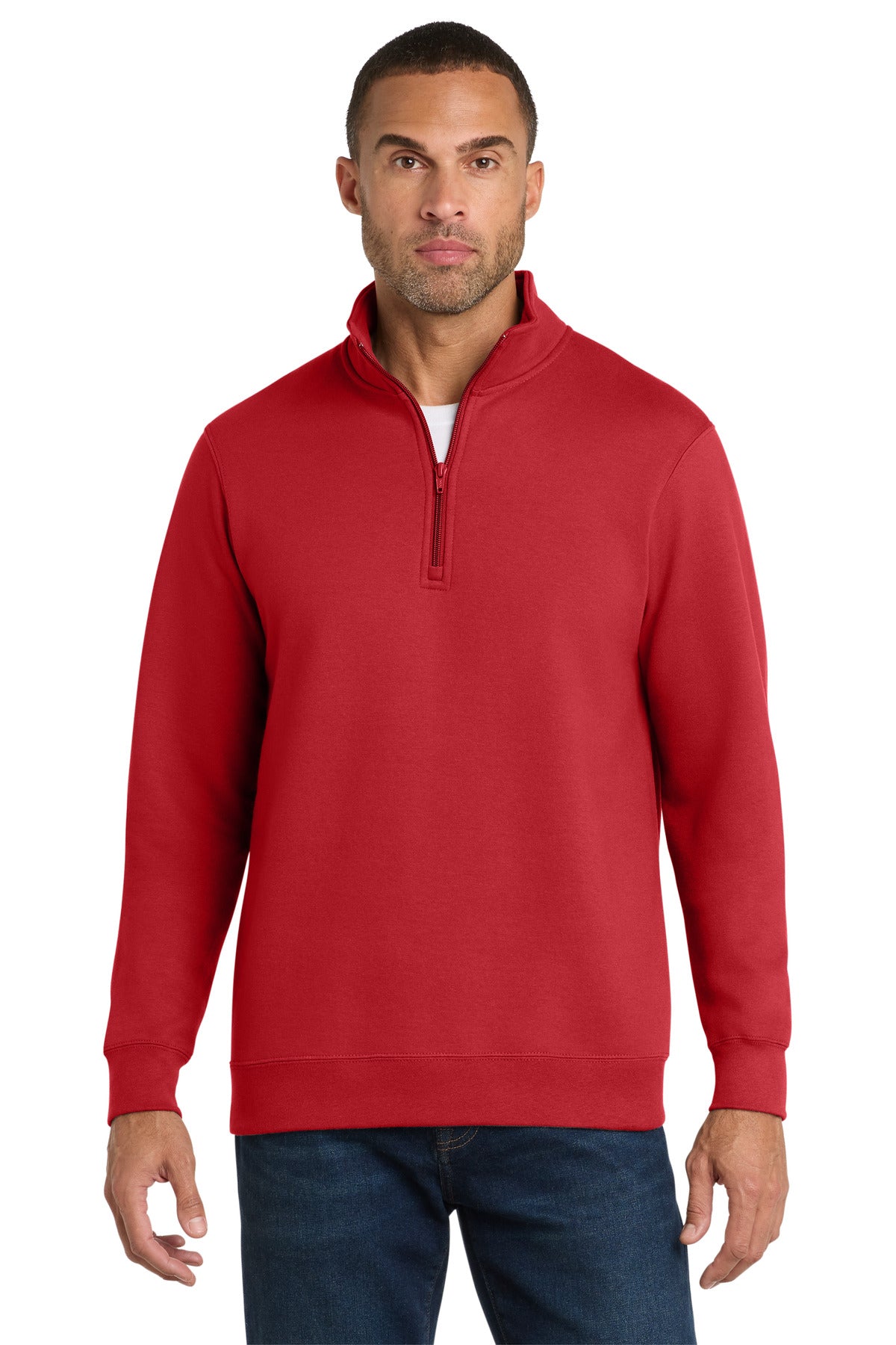 Custom Embroidered or DTF Print on Port & Co ™ Fan Favorite Fleece 1/4-Zip Pullover Sweatshirt. PC850Q