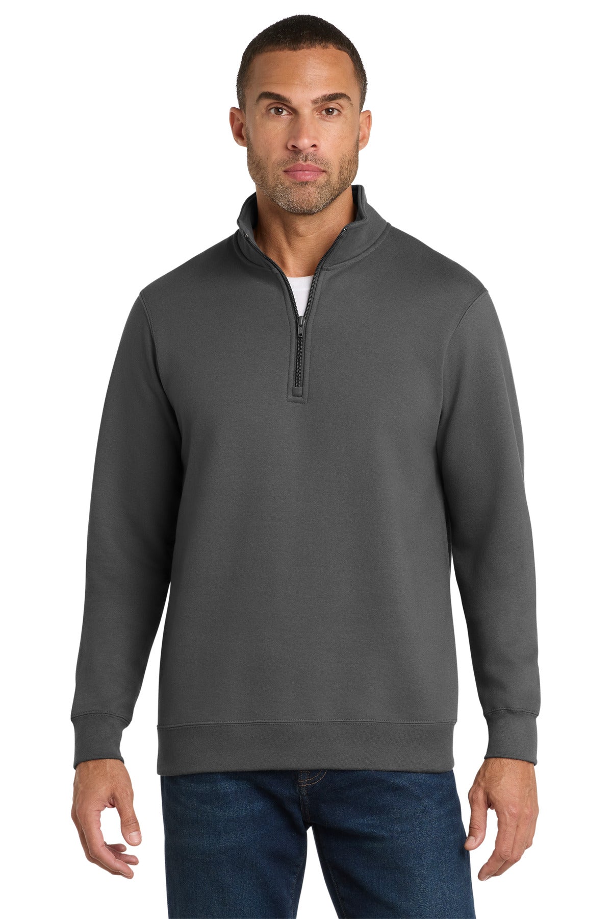 Custom Embroidery or DTF Print - Port & Co ® Fan Favorite Fleece 1/4-Zip Pullover Sweatshirt. PC850Q