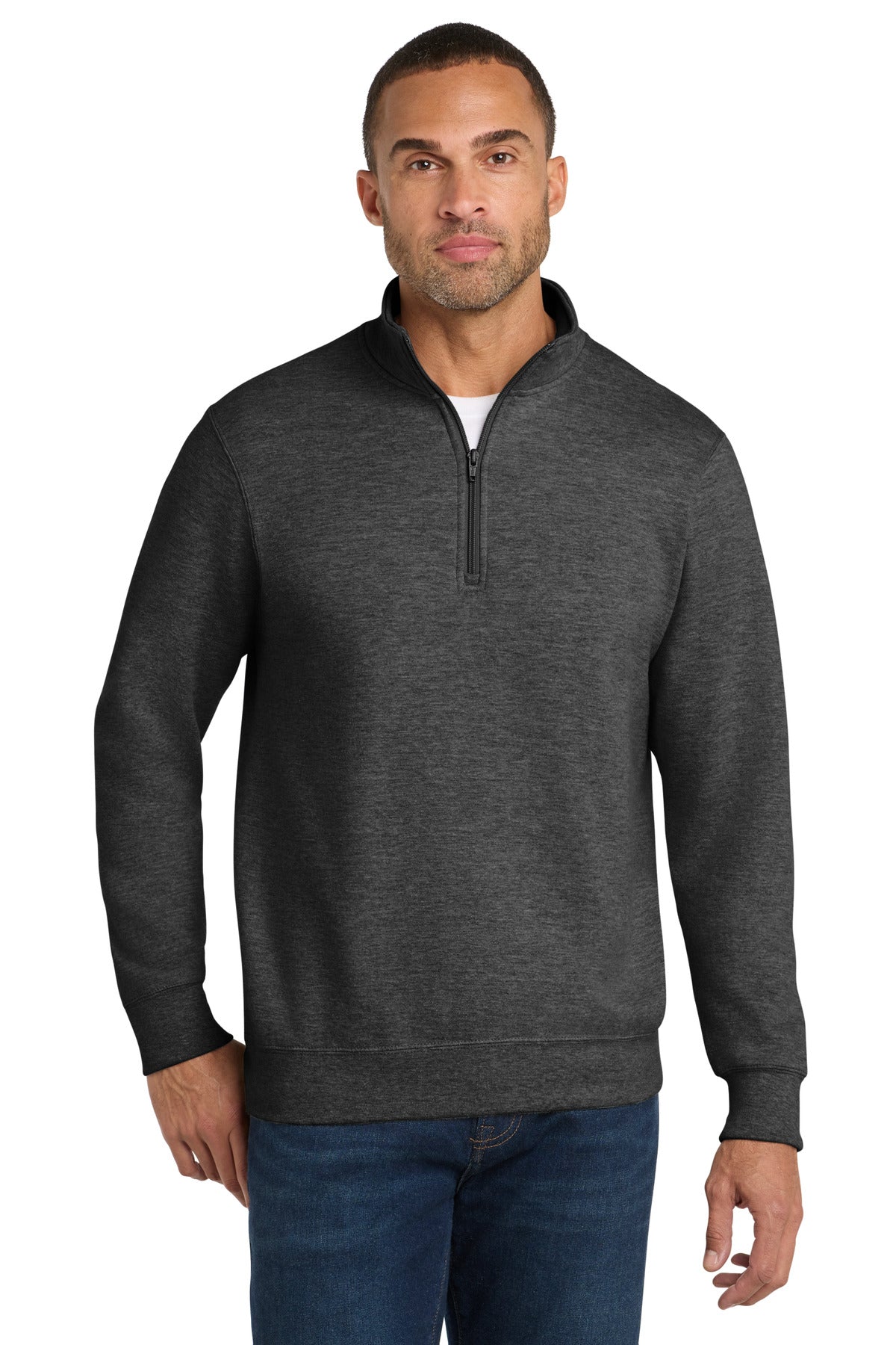 Custom Embroidery or DTF Print - Port & Co ® Fan Favorite Fleece 1/4-Zip Pullover Sweatshirt. PC850Q