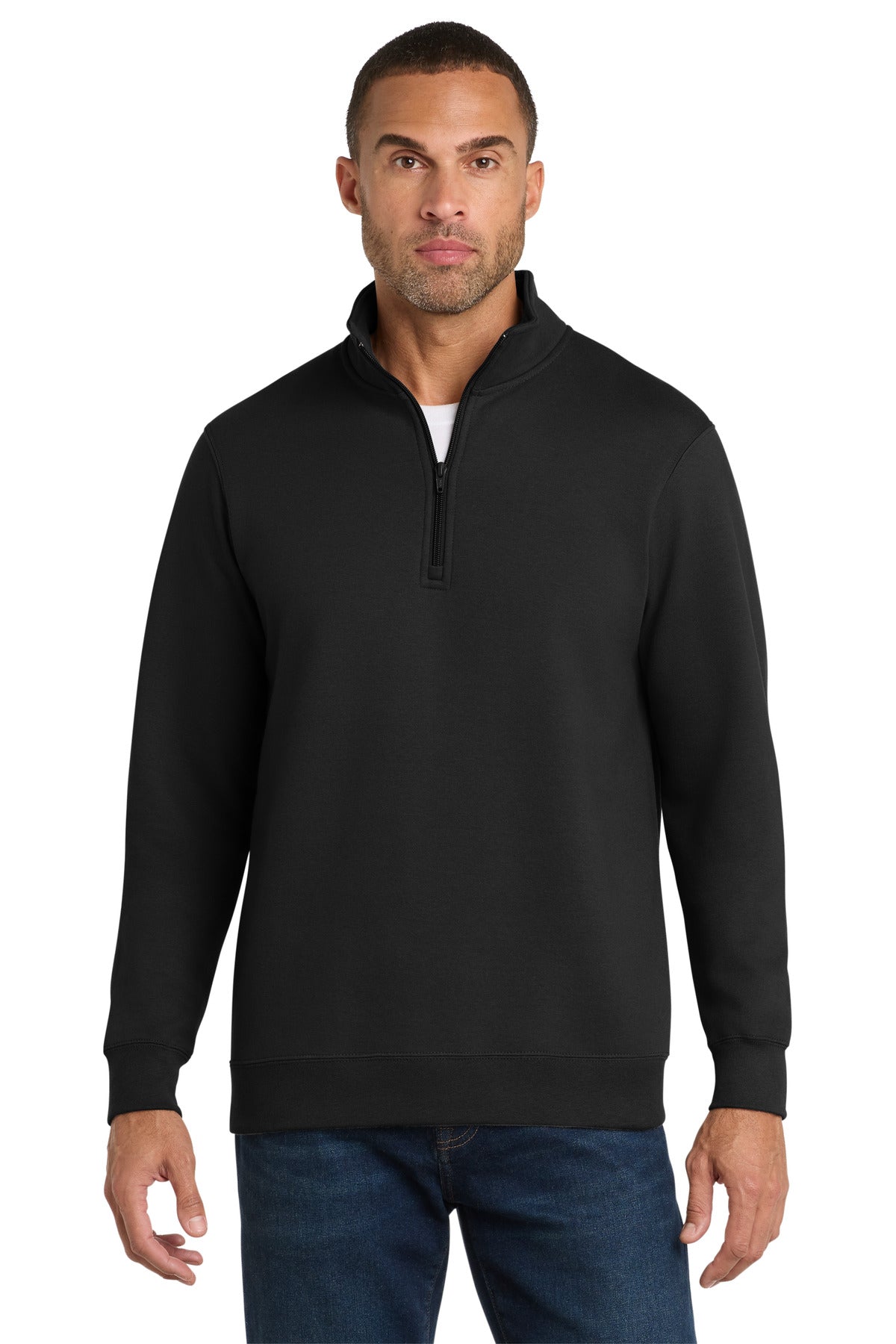 Custom Embroidered or DTF Print on Port & Co ™ Fan Favorite Fleece 1/4-Zip Pullover Sweatshirt. PC850Q