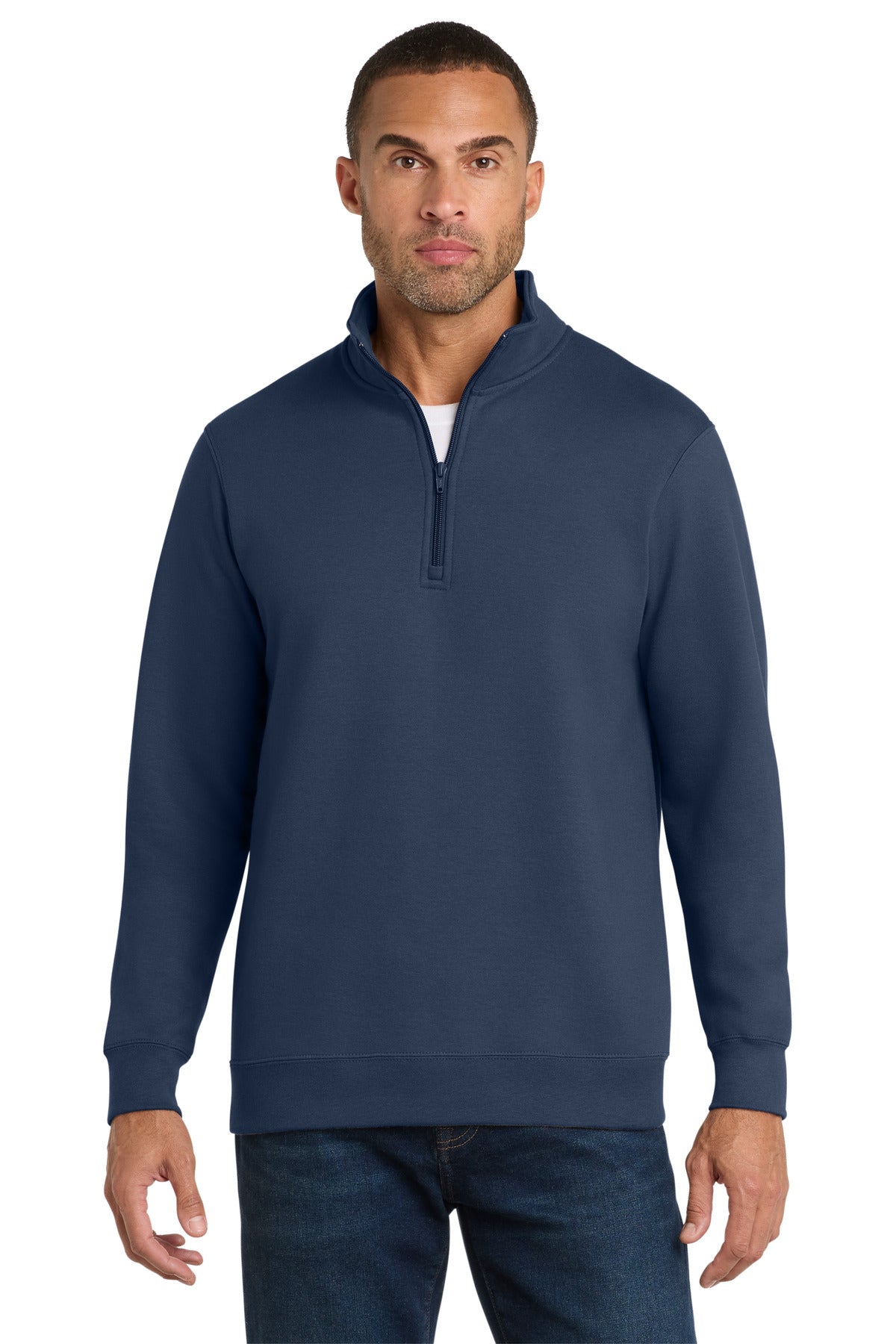 Custom Embroidery or DTF Print - Port & Co ® Fan Favorite Fleece 1/4-Zip Pullover Sweatshirt. PC850Q