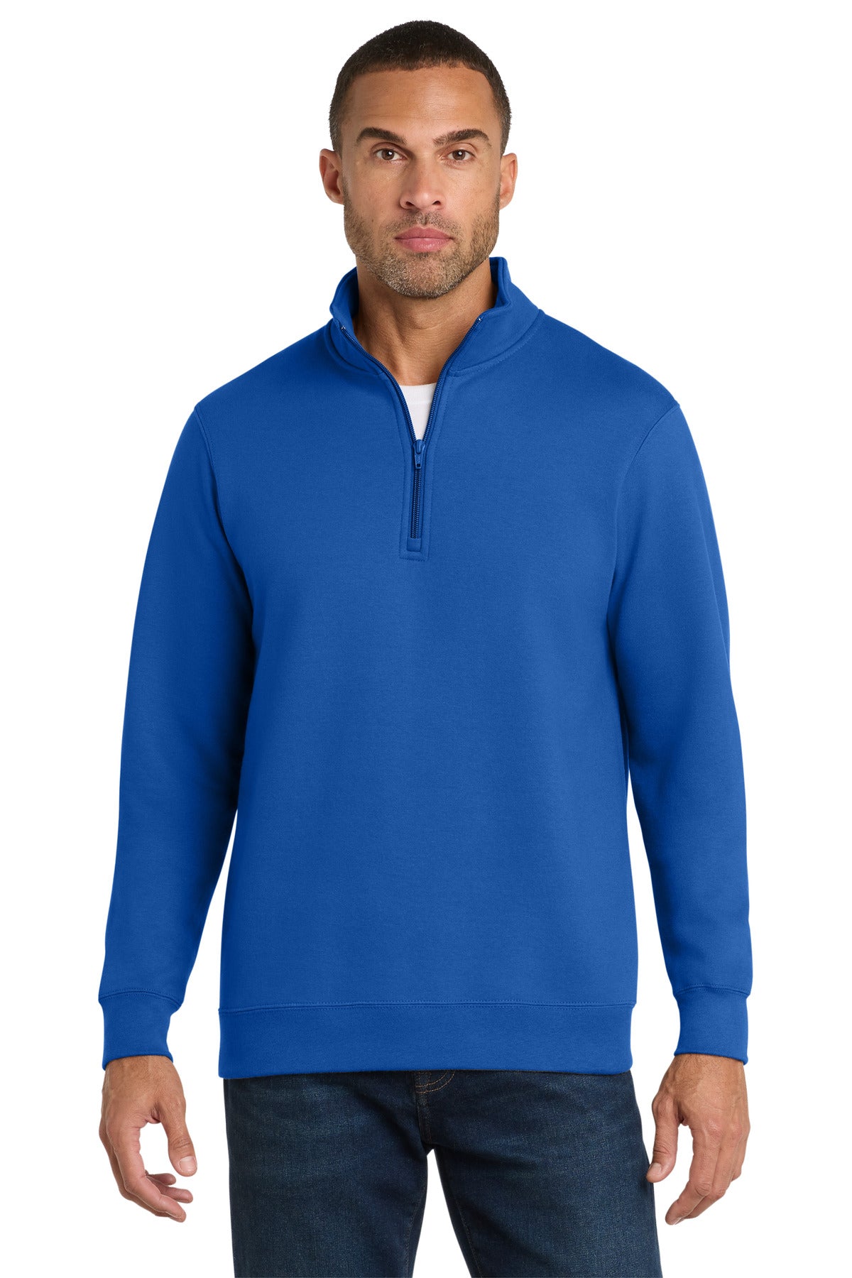Custom Embroidered or DTF Print on Port & Co ™ Fan Favorite Fleece 1/4-Zip Pullover Sweatshirt. PC850Q