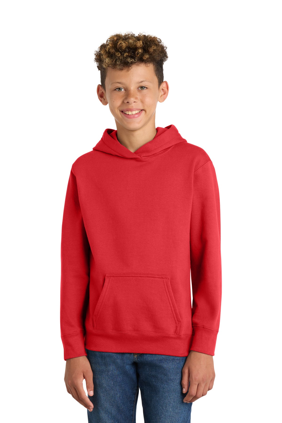 Custom Embroidery or DTF Print - Port & Co ® Youth Fan Favorite Fleece Pullover Hooded Sweatshirt. PC850YH