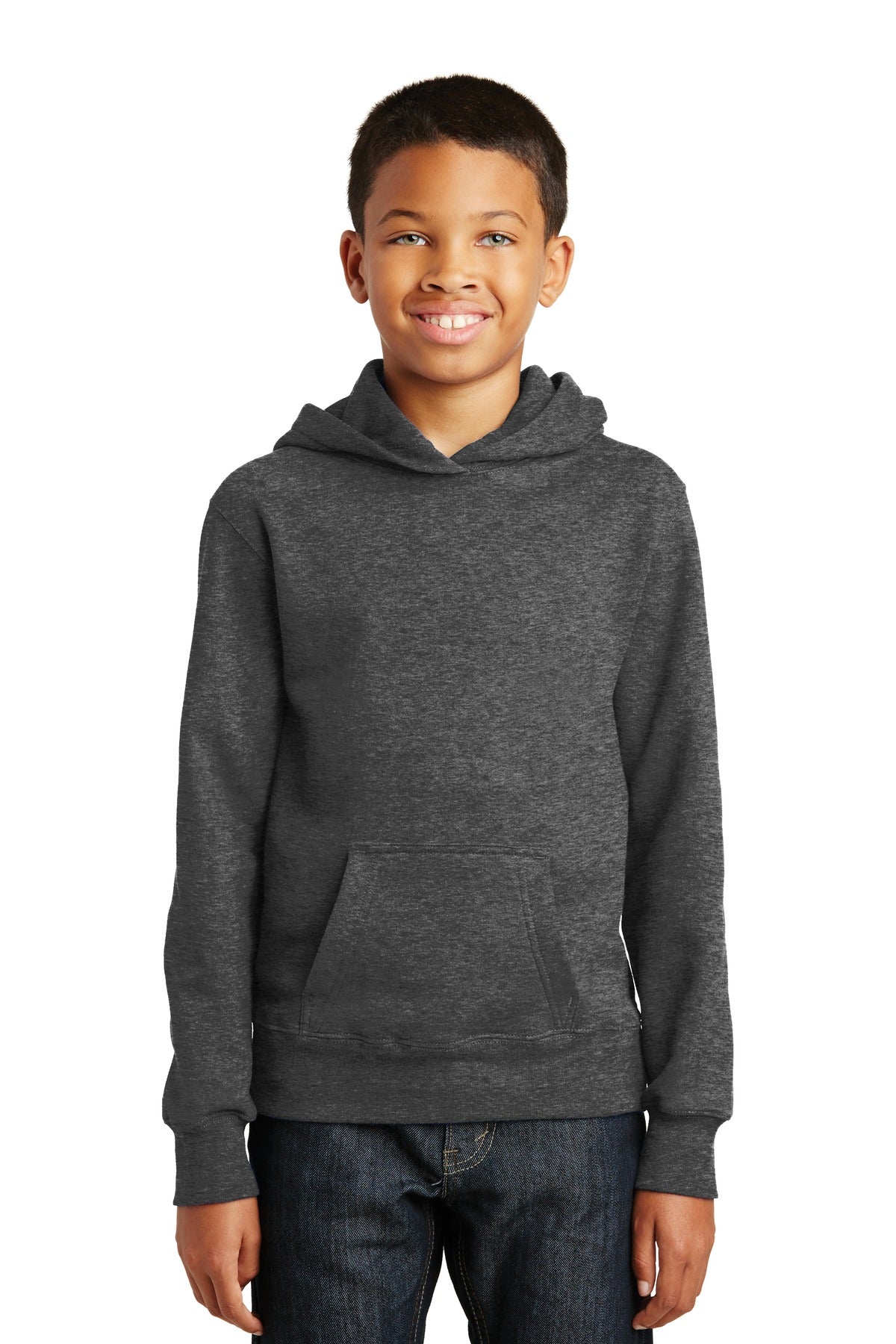 Custom Embroidered or DTF Print on Port & Co ™ Youth Fan Favorite Fleece Pullover Hooded Sweatshirt. PC850YH