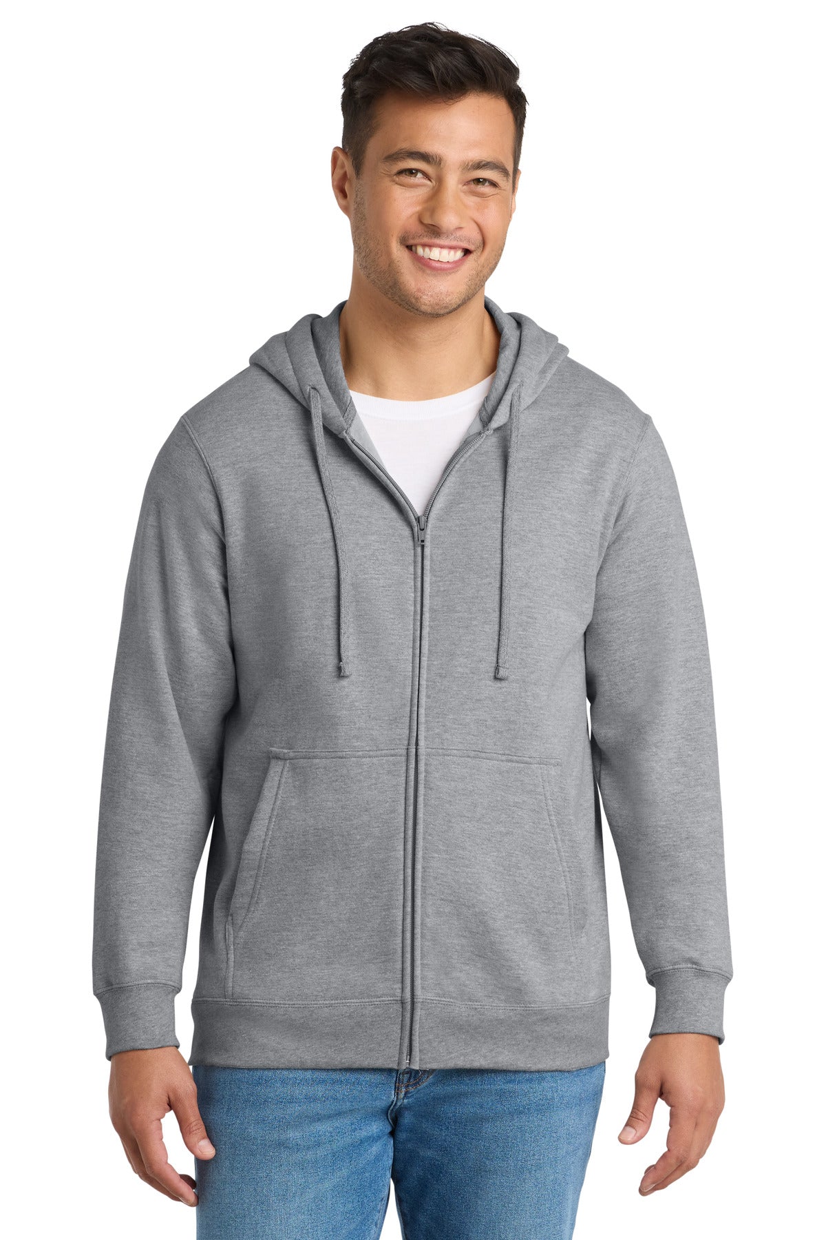Custom Embroidery or DTF Print - Port & Co ® Fan Favorite Fleece Full-Zip Hooded Sweatshirt. PC850ZH