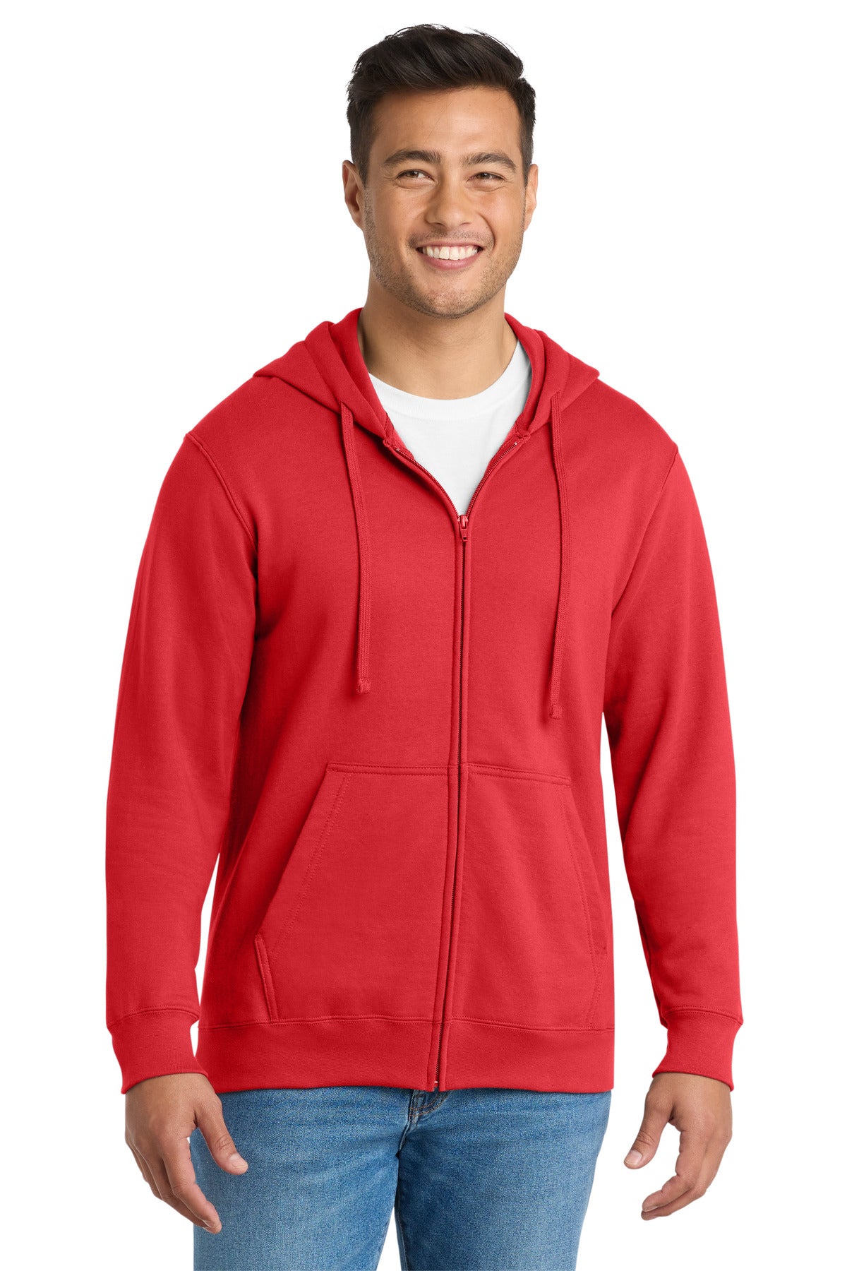 Custom Embroidery or DTF Print - Port & Co ® Fan Favorite Fleece Full-Zip Hooded Sweatshirt. PC850ZH