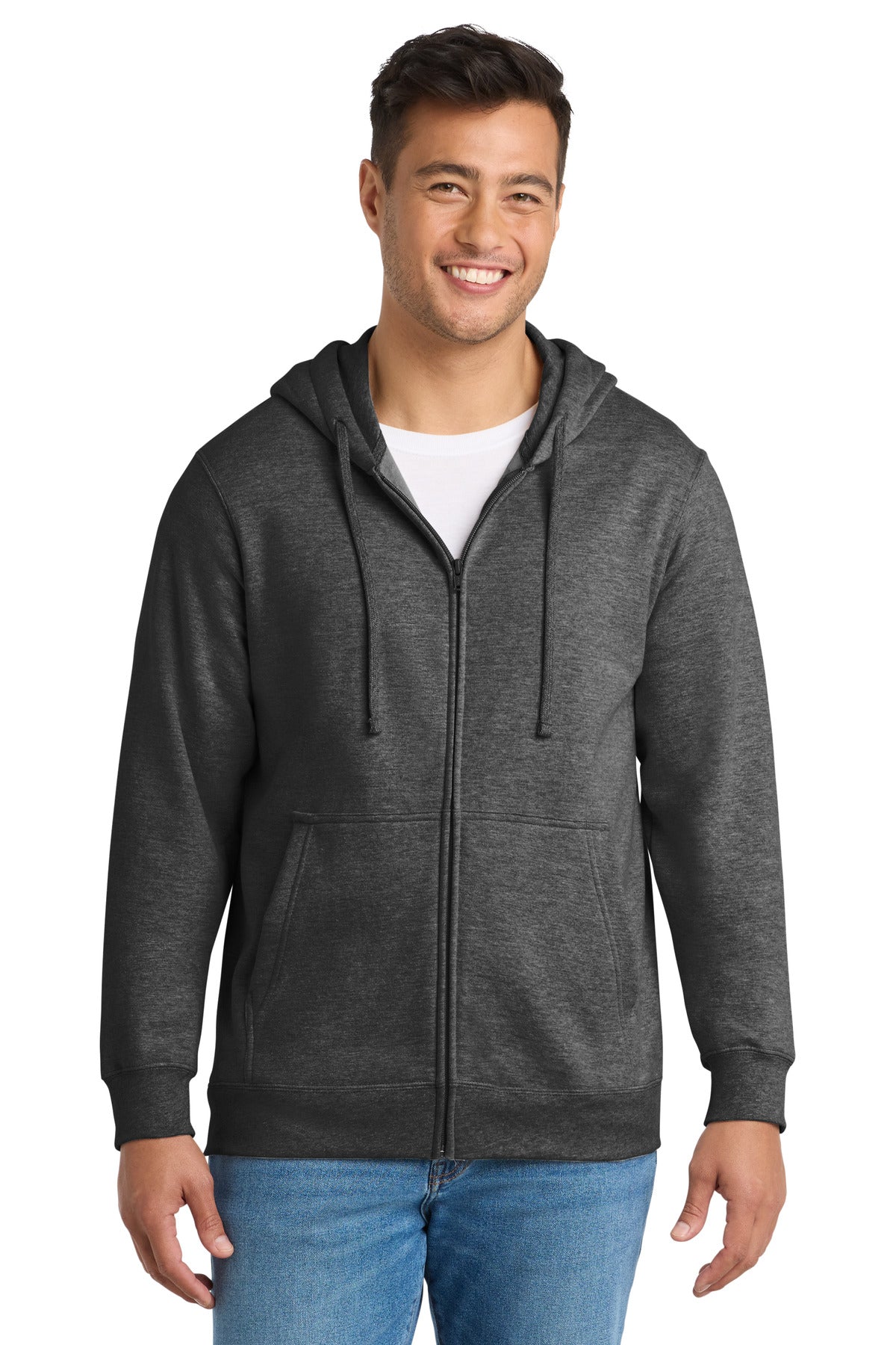 Custom Embroidery or DTF Print - Port & Co ® Fan Favorite Fleece Full-Zip Hooded Sweatshirt. PC850ZH