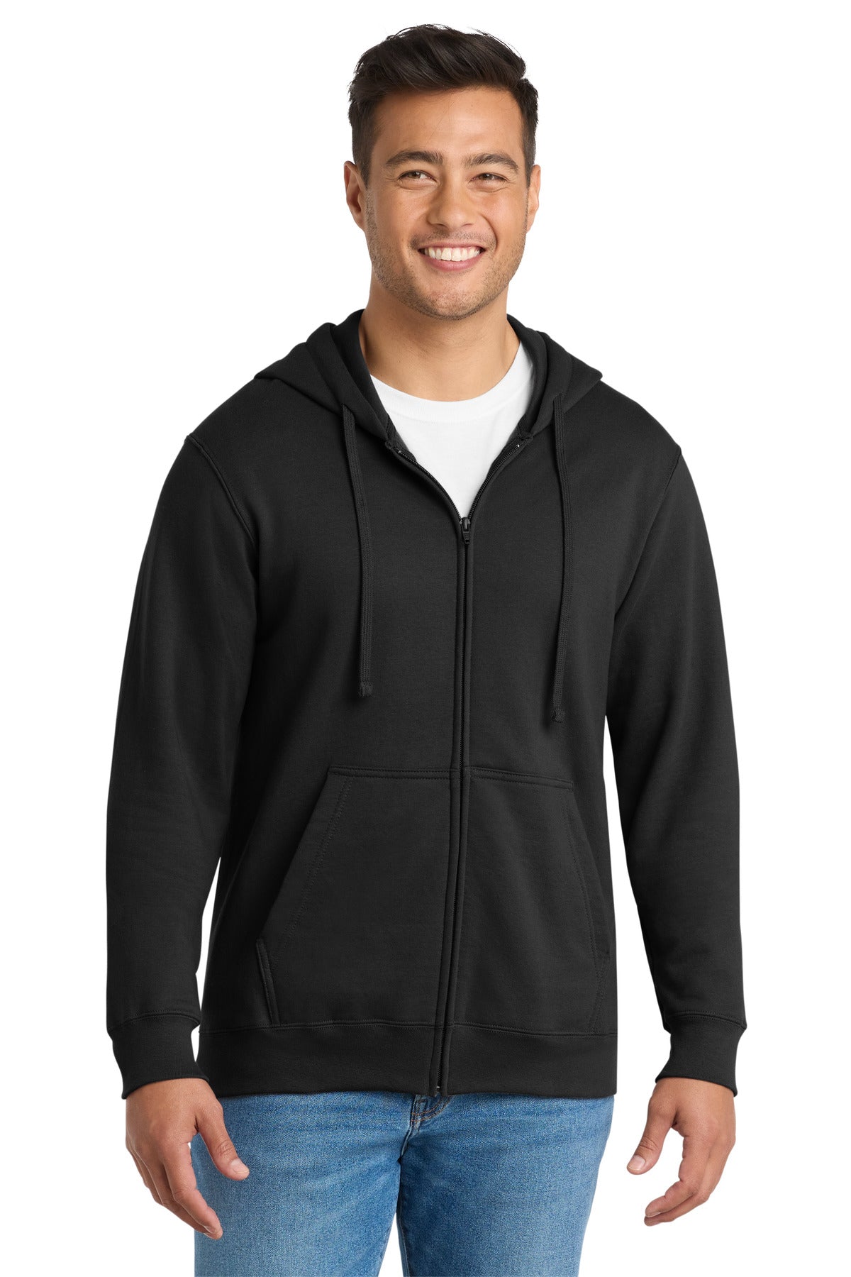 Custom Embroidery or DTF Print - Port & Co ® Fan Favorite Fleece Full-Zip Hooded Sweatshirt. PC850ZH