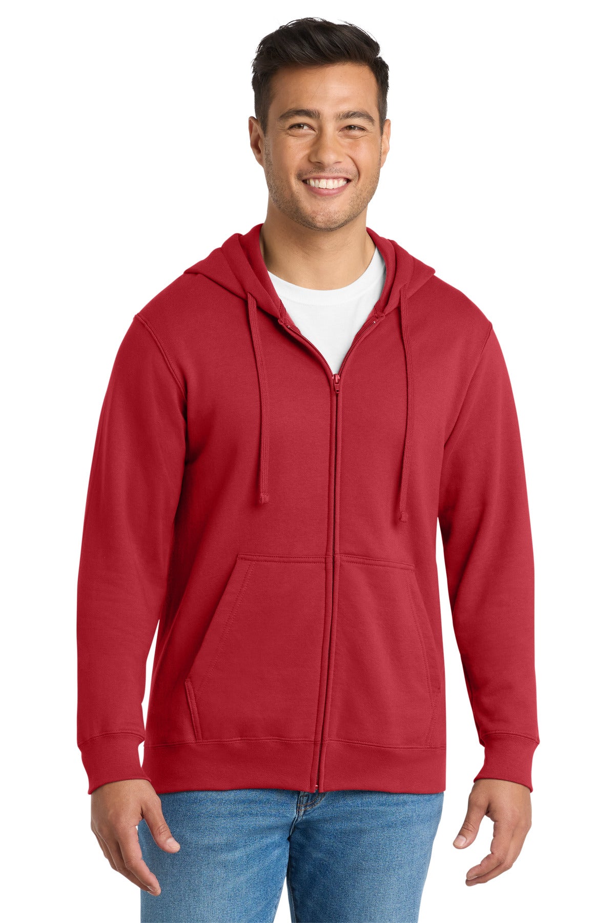 Custom Embroidered or DTF Print on Port & Co ™ Fan Favorite Fleece Full-Zip Hooded Sweatshirt. PC850ZH