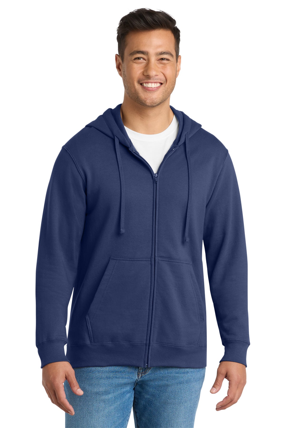 Custom Embroidered or DTF Print on Port & Co ™ Fan Favorite Fleece Full-Zip Hooded Sweatshirt. PC850ZH