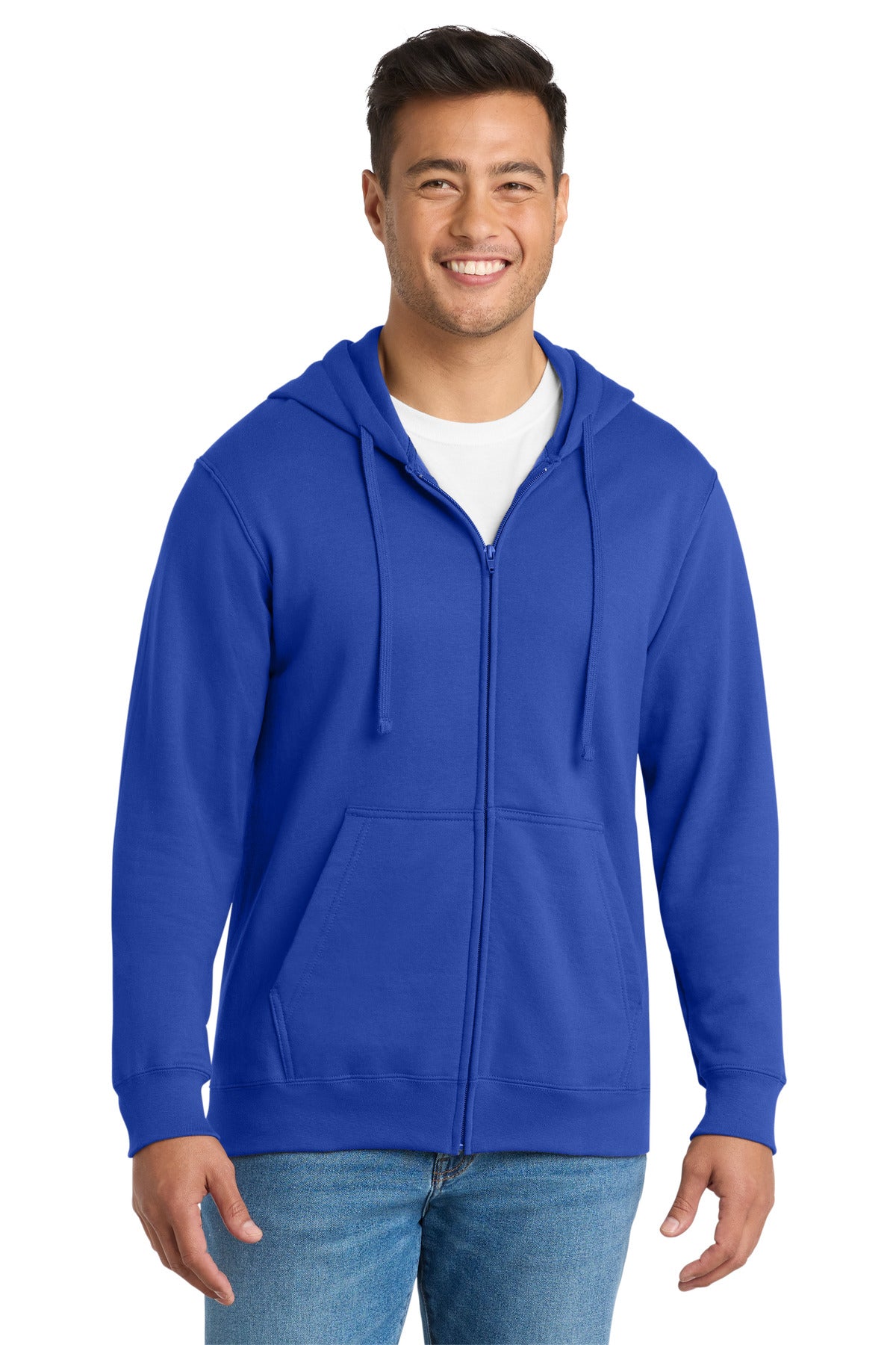 Custom Embroidery or DTF Print - Port & Co ® Fan Favorite Fleece Full-Zip Hooded Sweatshirt. PC850ZH