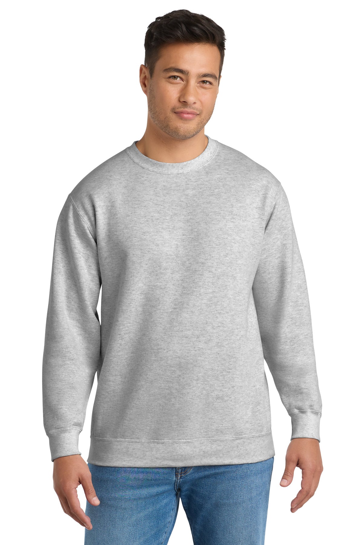 Custom Embroidery or DTF Print - Port & Co ® Tall Essential Fleece Crewneck Sweatshirt. PC90T