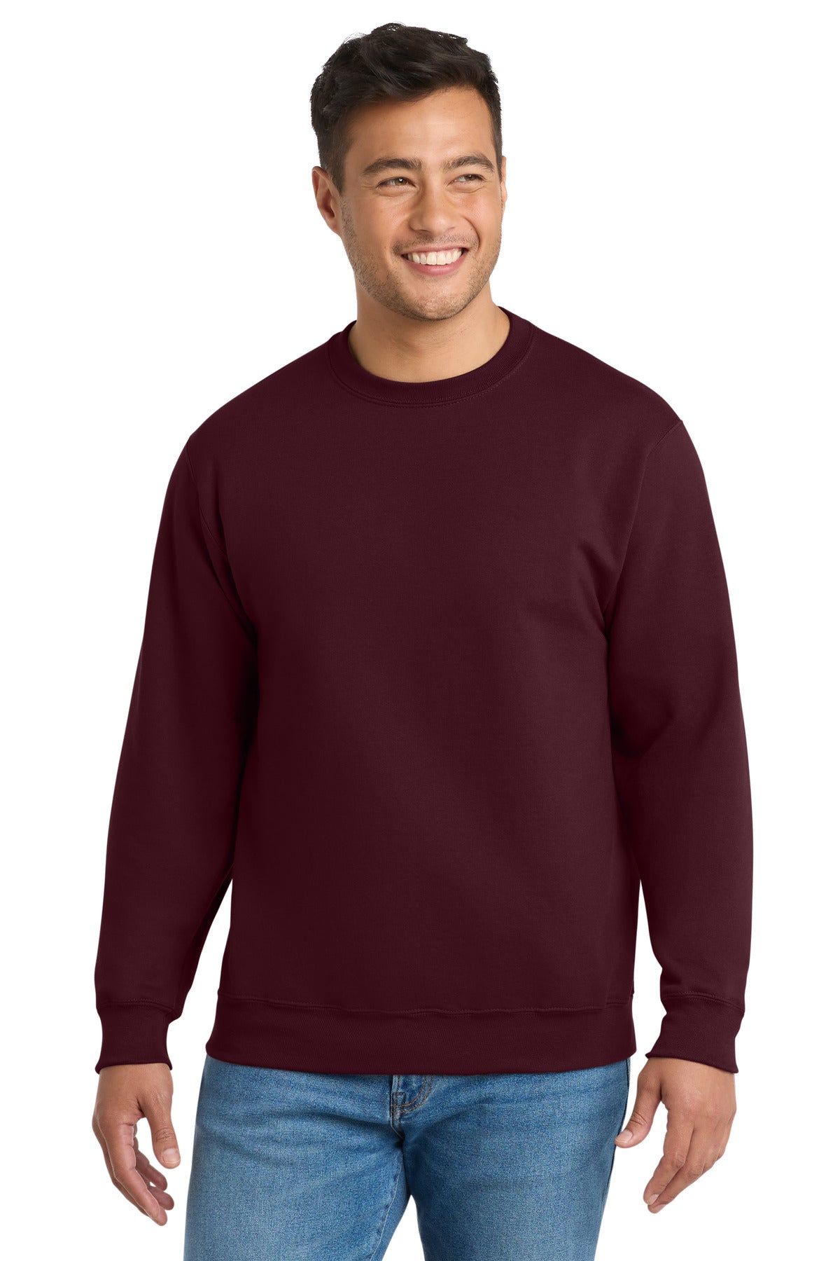 Custom Embroidery or DTF Print - Port & Co ® Tall Essential Fleece Crewneck Sweatshirt. PC90T