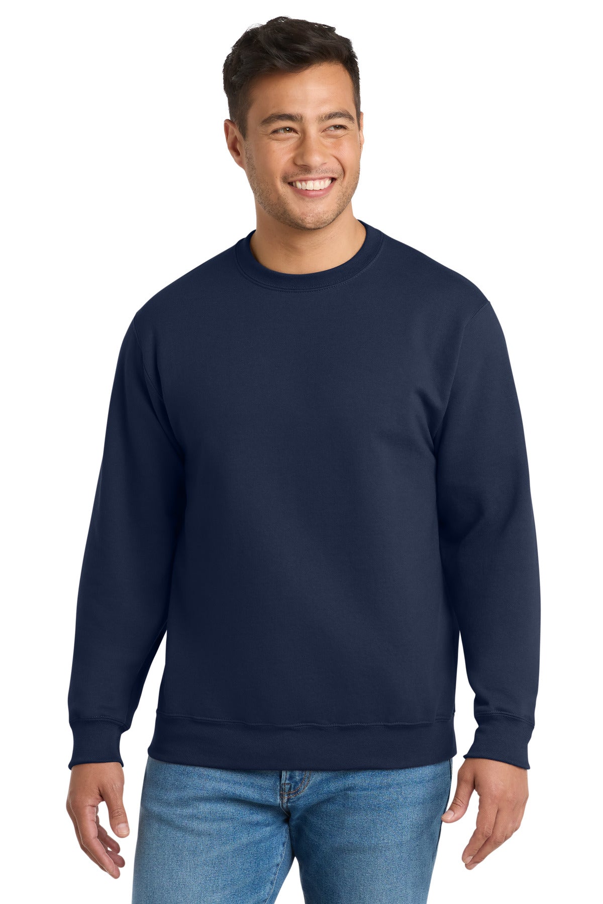 Custom Embroidery or DTF Print - Port & Co ® Tall Essential Fleece Crewneck Sweatshirt. PC90T