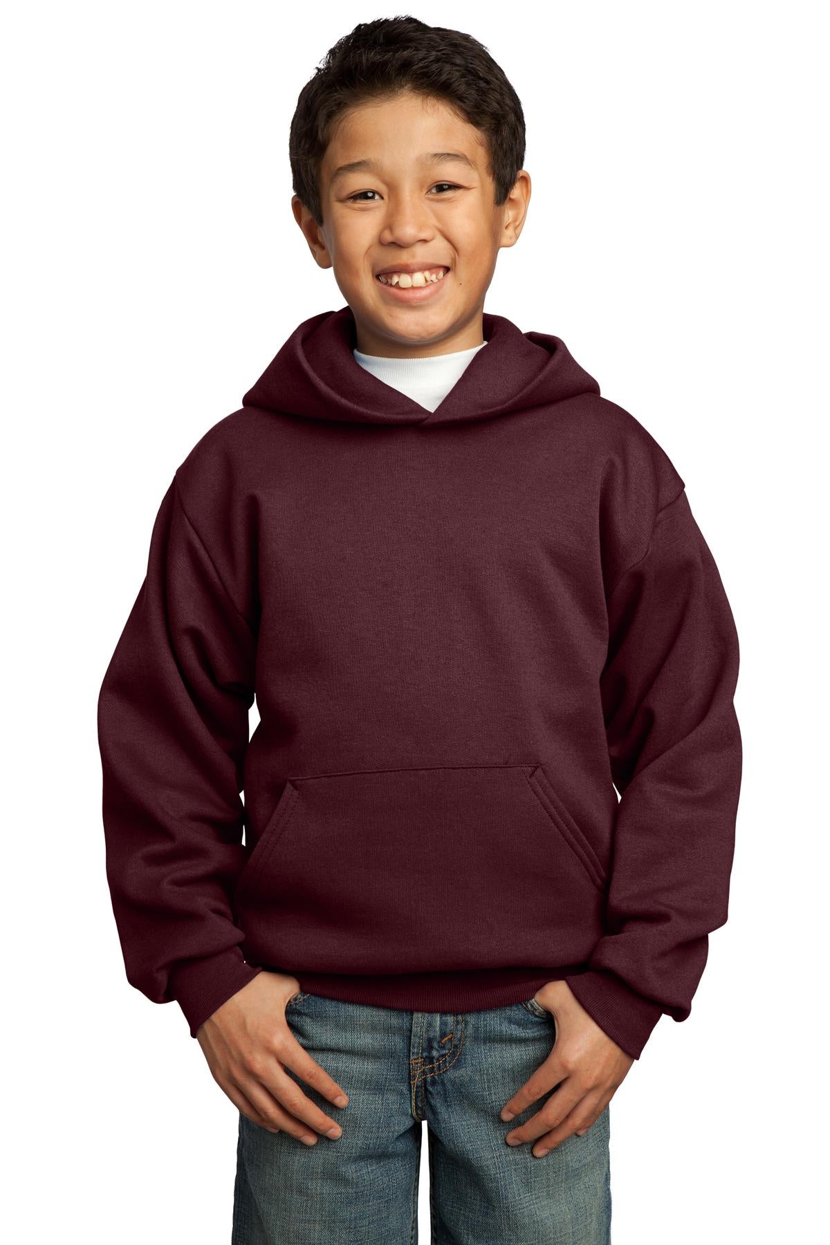 Custom Embroidered - Port & Company® - Youth Core Fleece Pullover Hooded Sweatshirt. PC90YH