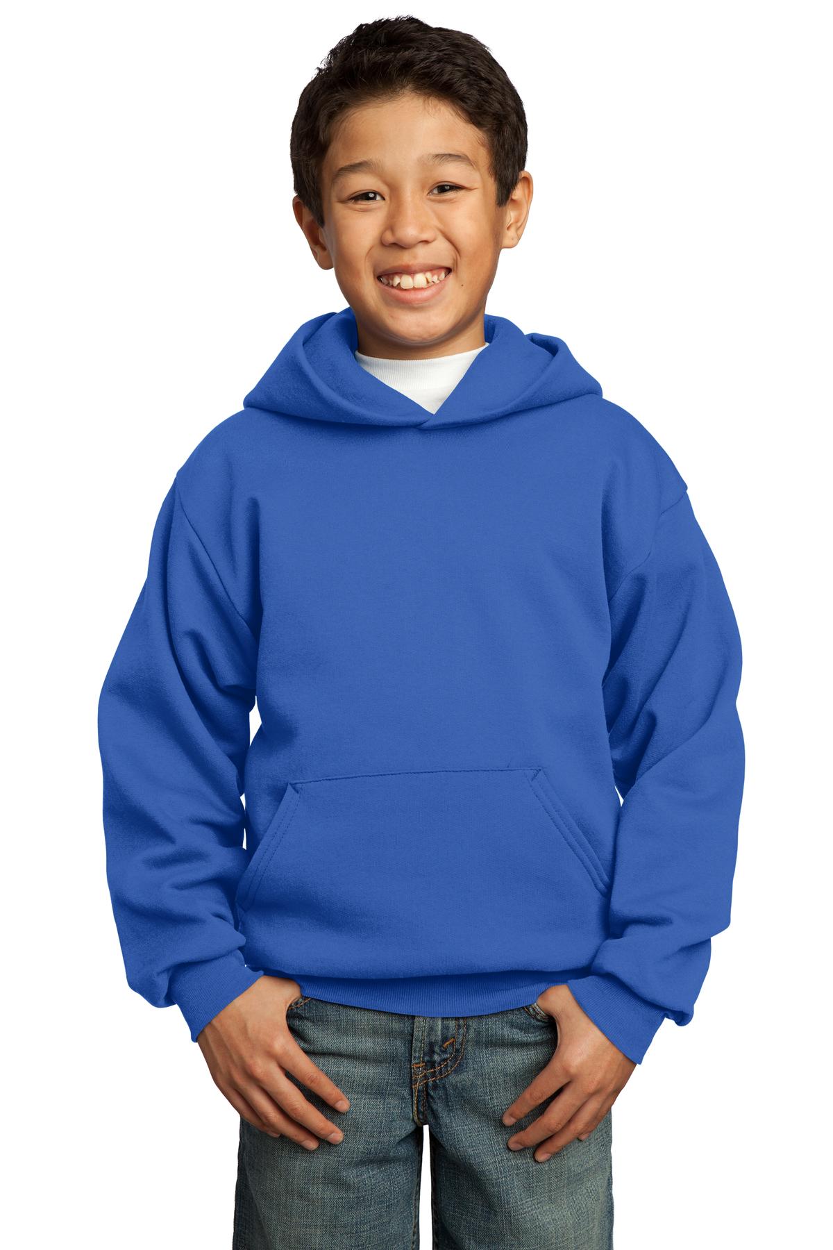 Custom Embroidered - Port & Company® - Youth Core Fleece Pullover Hooded Sweatshirt. PC90YH