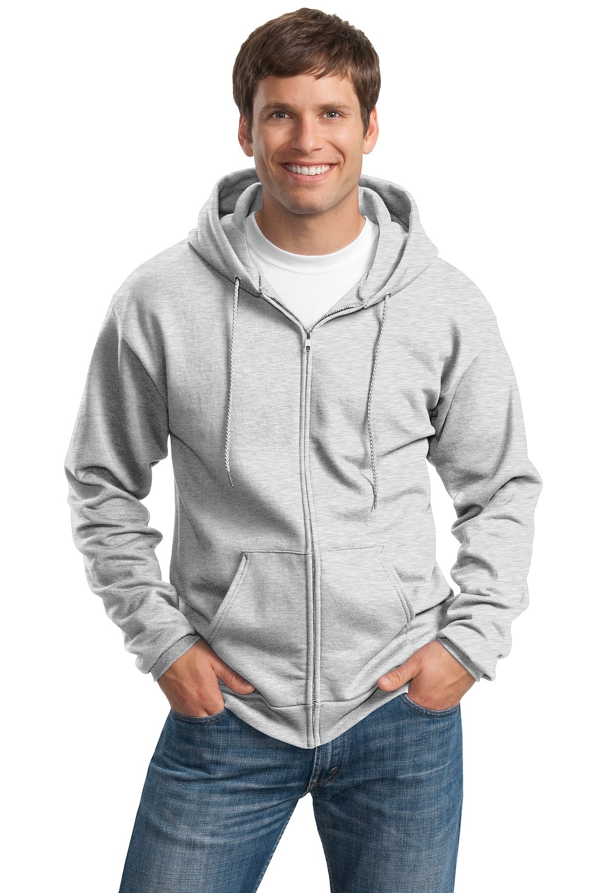 Custom Embroidered - Port & Company® Tall Essential Fleece Full-Zip Hooded Sweatshirt. PC90ZHT