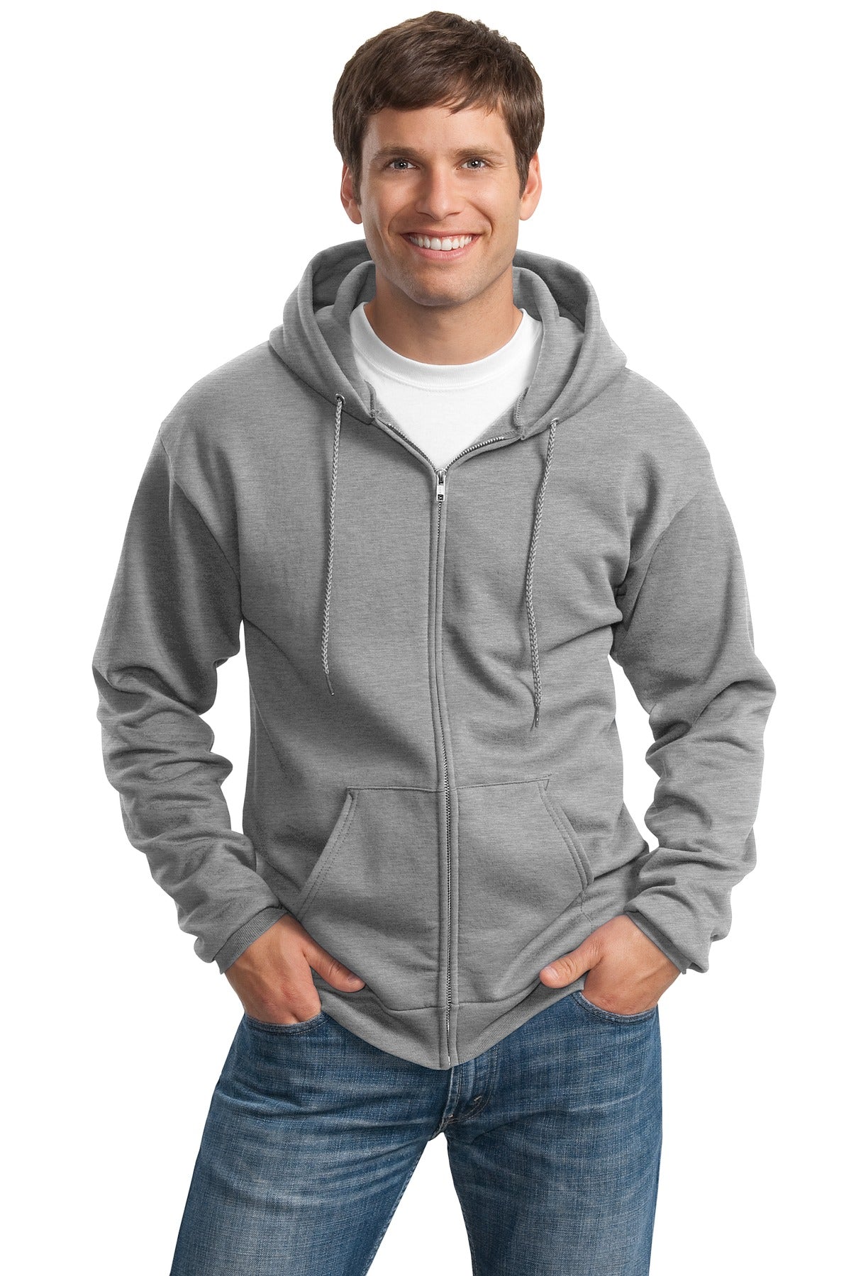 Custom Embroidered - Port & Company® Tall Essential Fleece Full-Zip Hooded Sweatshirt. PC90ZHT