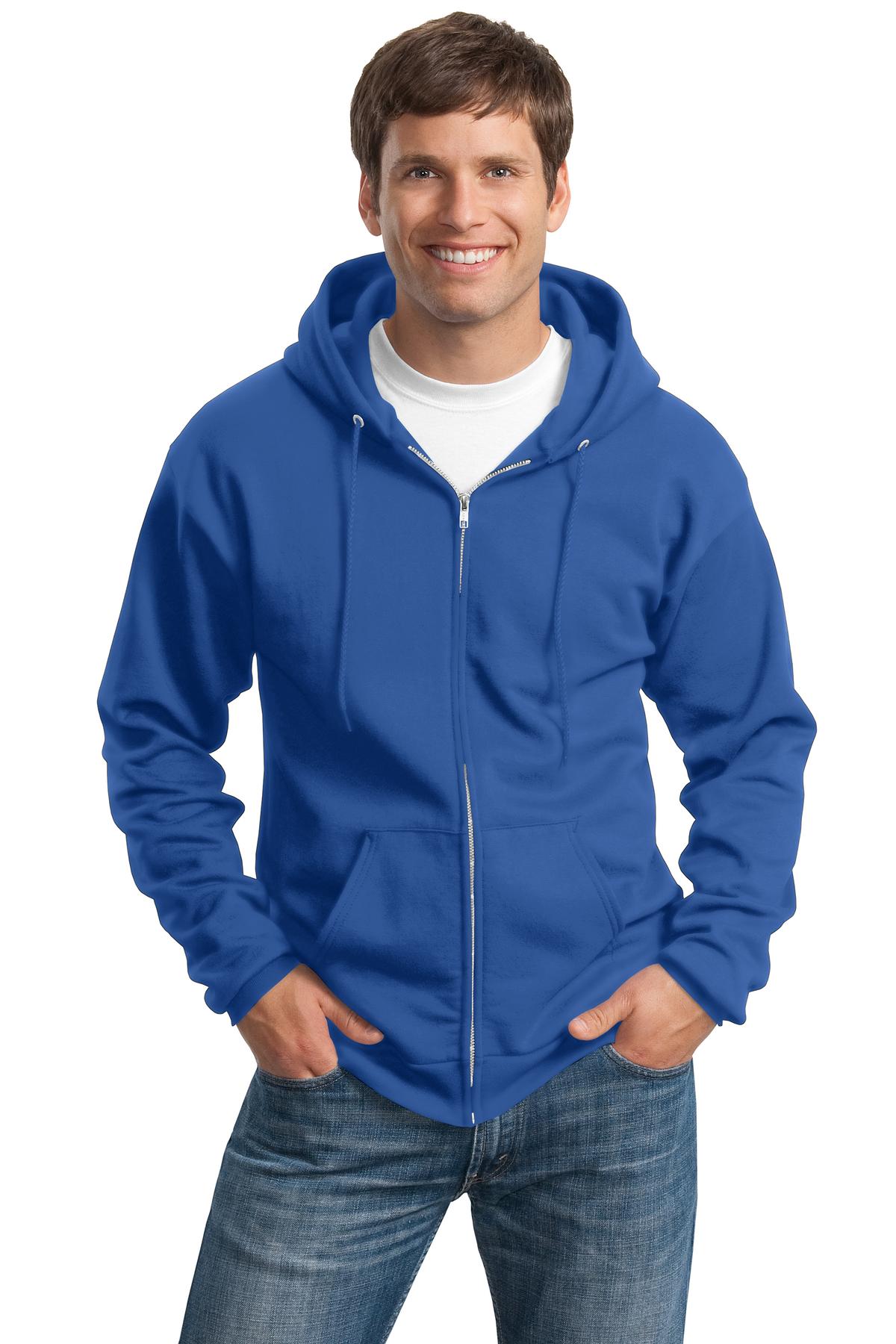 Custom Embroidered - Port & Company® Tall Essential Fleece Full-Zip Hooded Sweatshirt. PC90ZHT