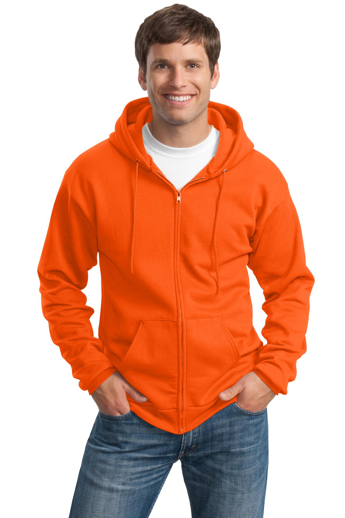 Custom Embroidered - Port & Company® Tall Essential Fleece Full-Zip Hooded Sweatshirt. PC90ZHT