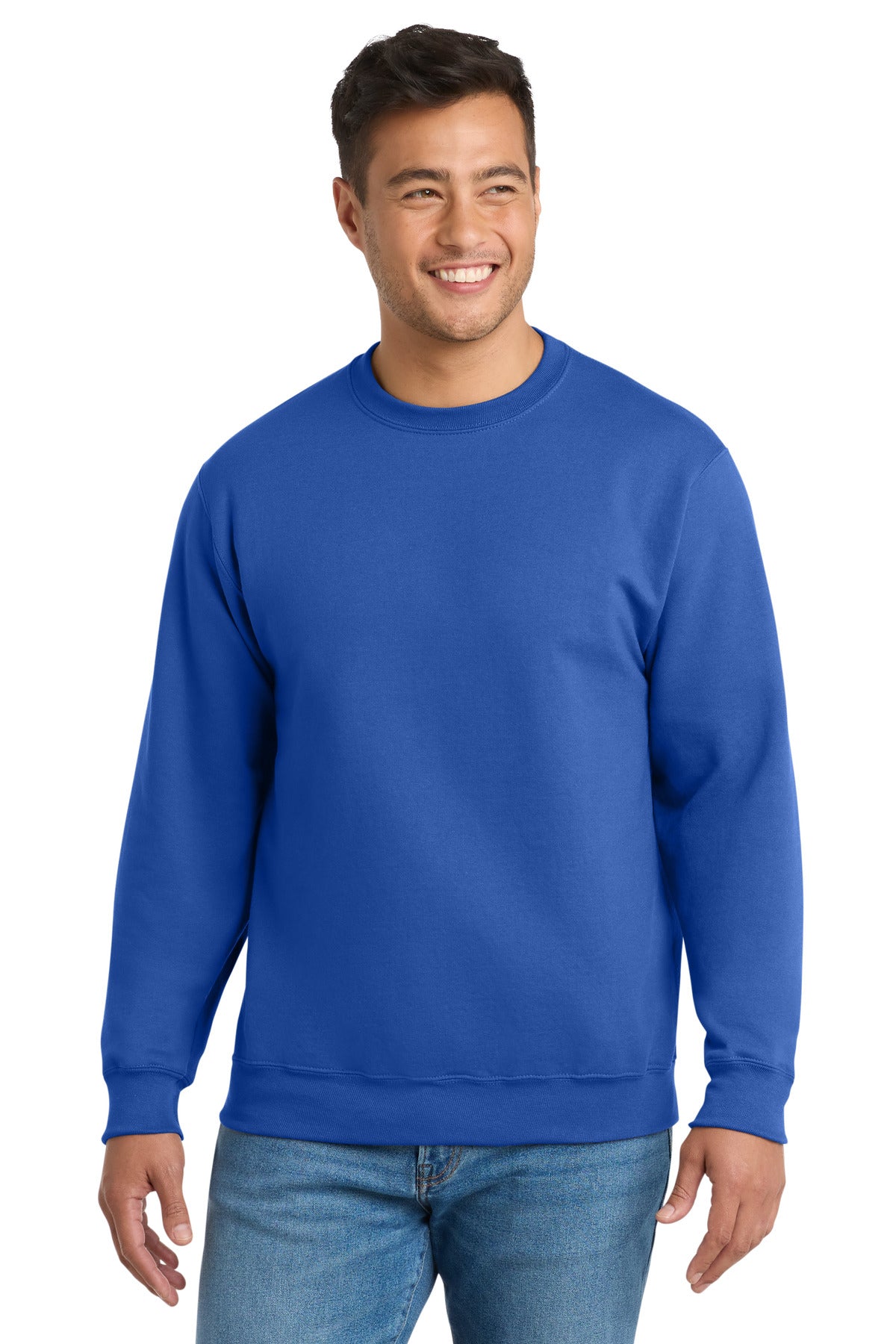 Custom Embroidered or DTF Print on Port & Co ™ Essential Fleece Crewneck Sweatshirt. PC90
