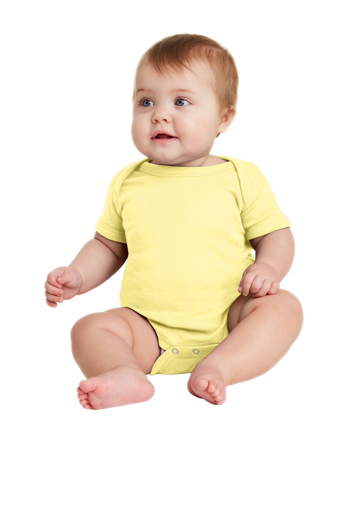 Custom Embroidered - Rabbit Skins™ Infant Short Sleeve Baby Rib Bodysuit. RS4400
