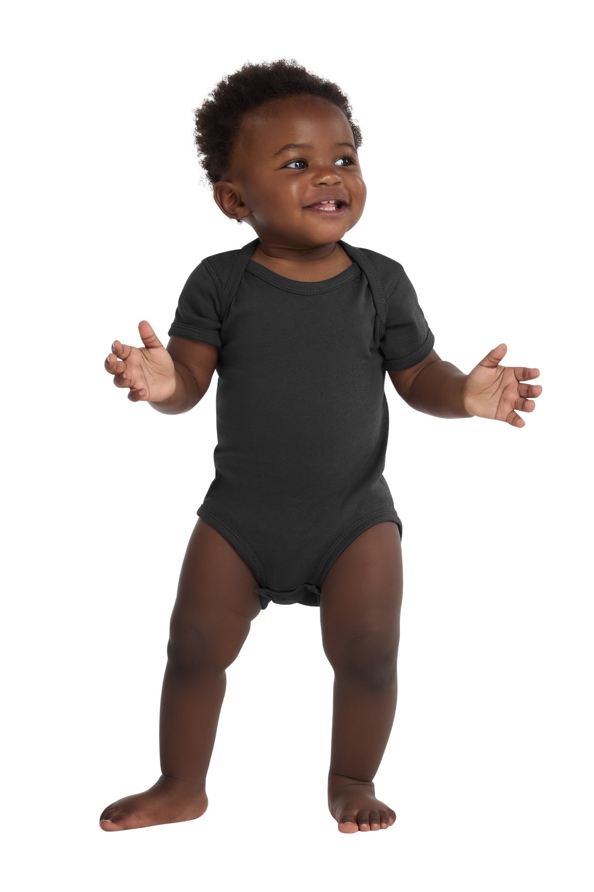 Custom Embroidered or DTF Printed - Rabbit Skins ™ Infant Short Sleeve Baby Rib Bodysuit. RS4400