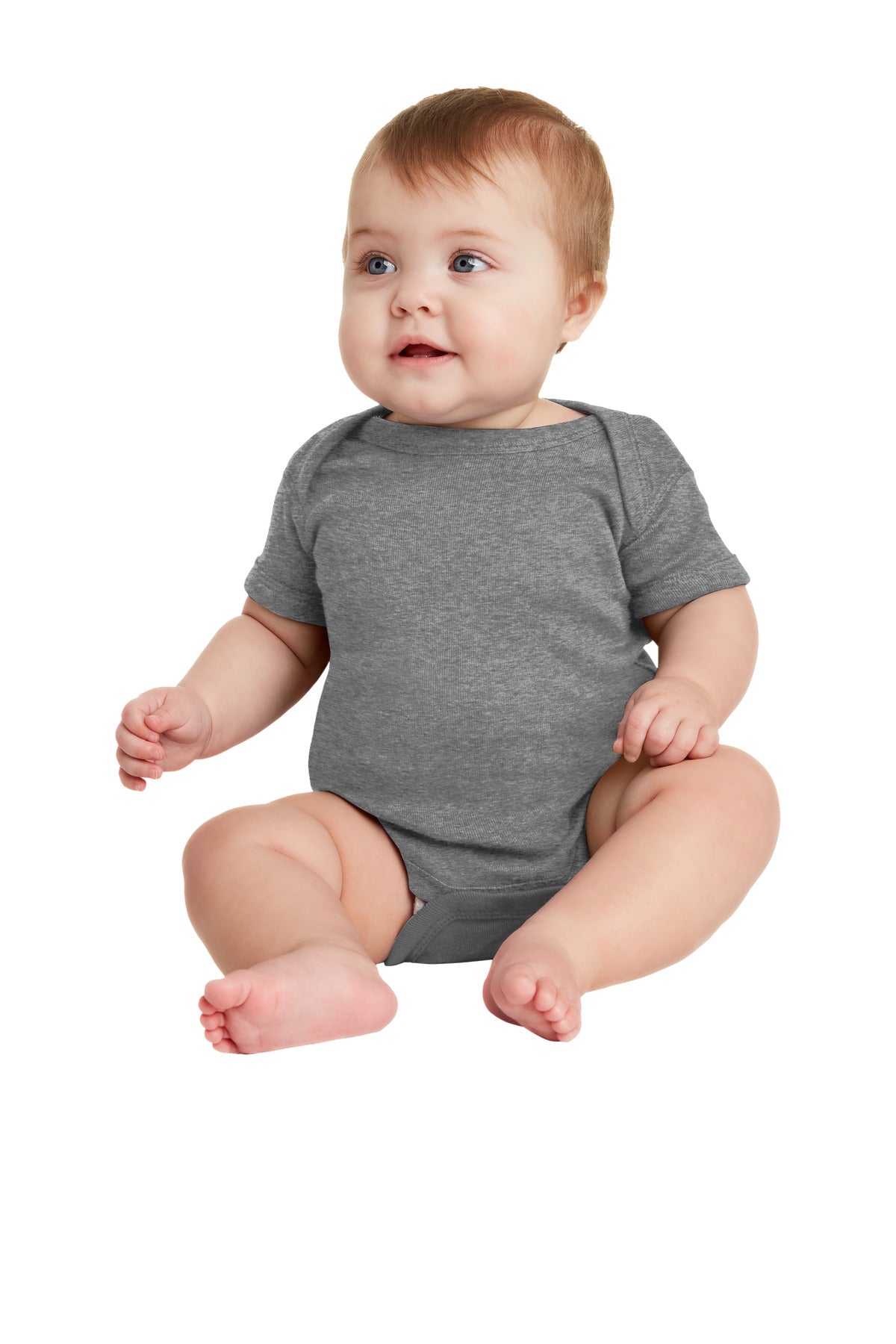 Custom Embroidered - Rabbit Skins™ Infant Short Sleeve Baby Rib Bodysuit. RS4400